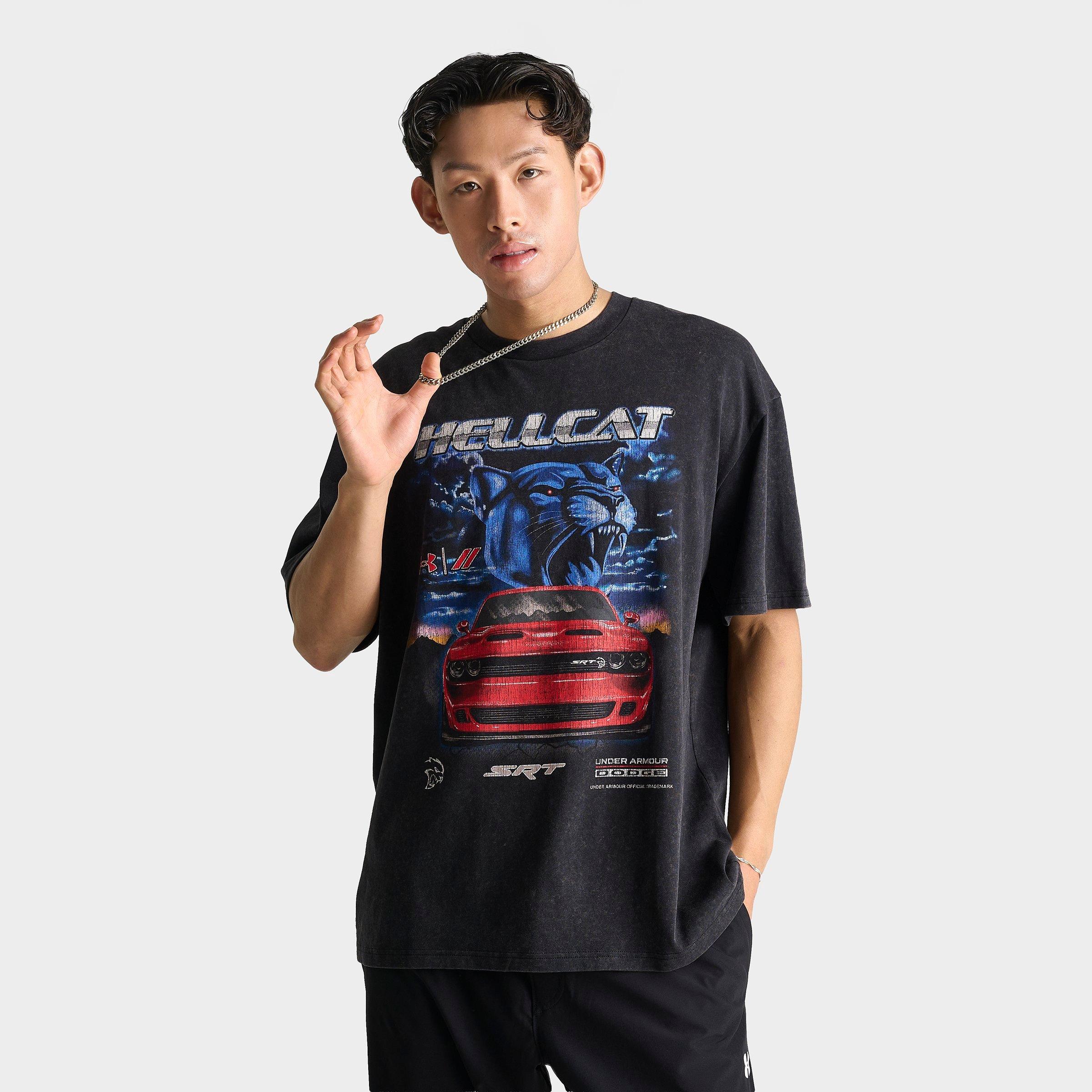 Under Armour Men's x Dodge Heavyweight Airbrush Cat T-Shirt in Black Size: Small