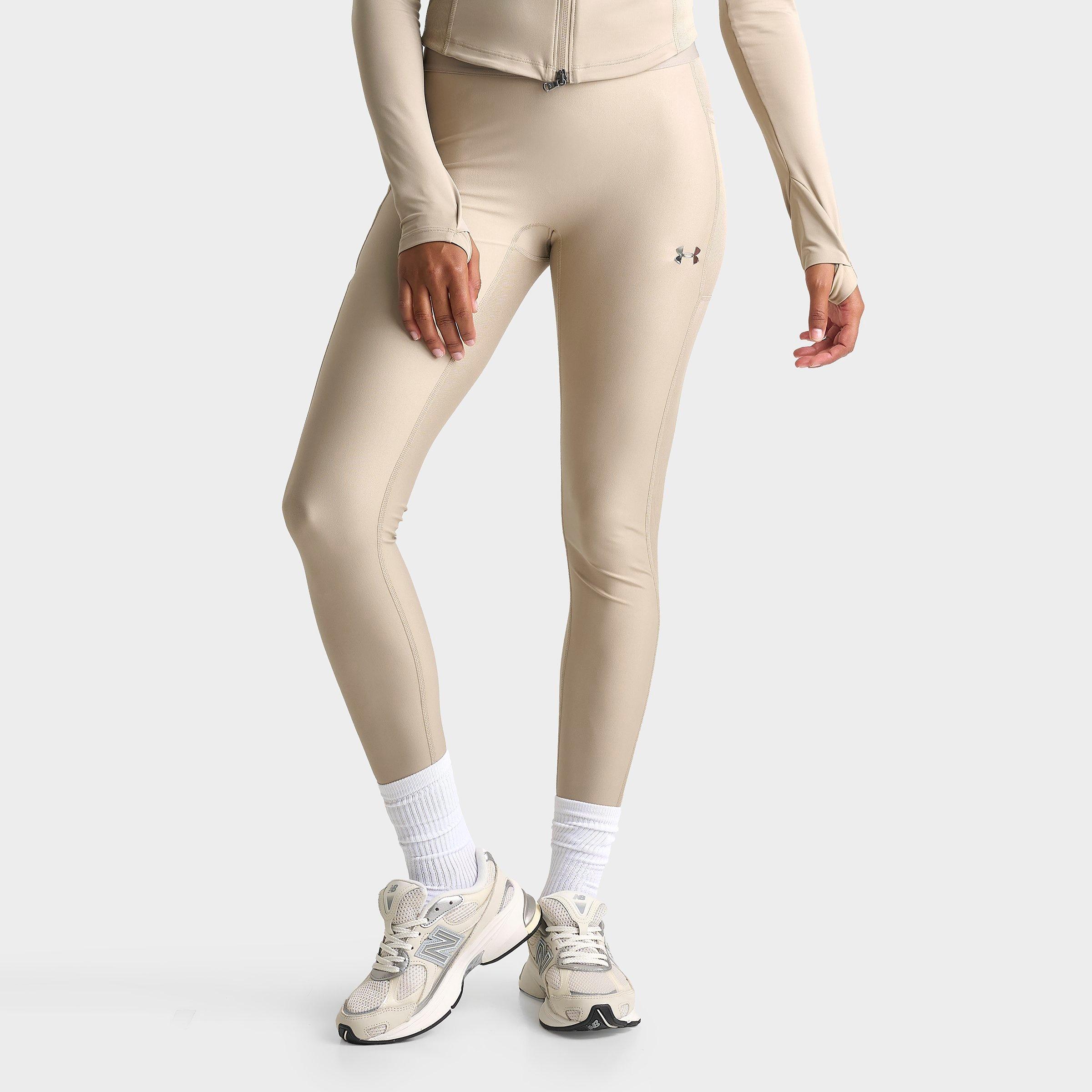 Under Armour Women's Rib Luxe Leggings in City Khaki Size: Large