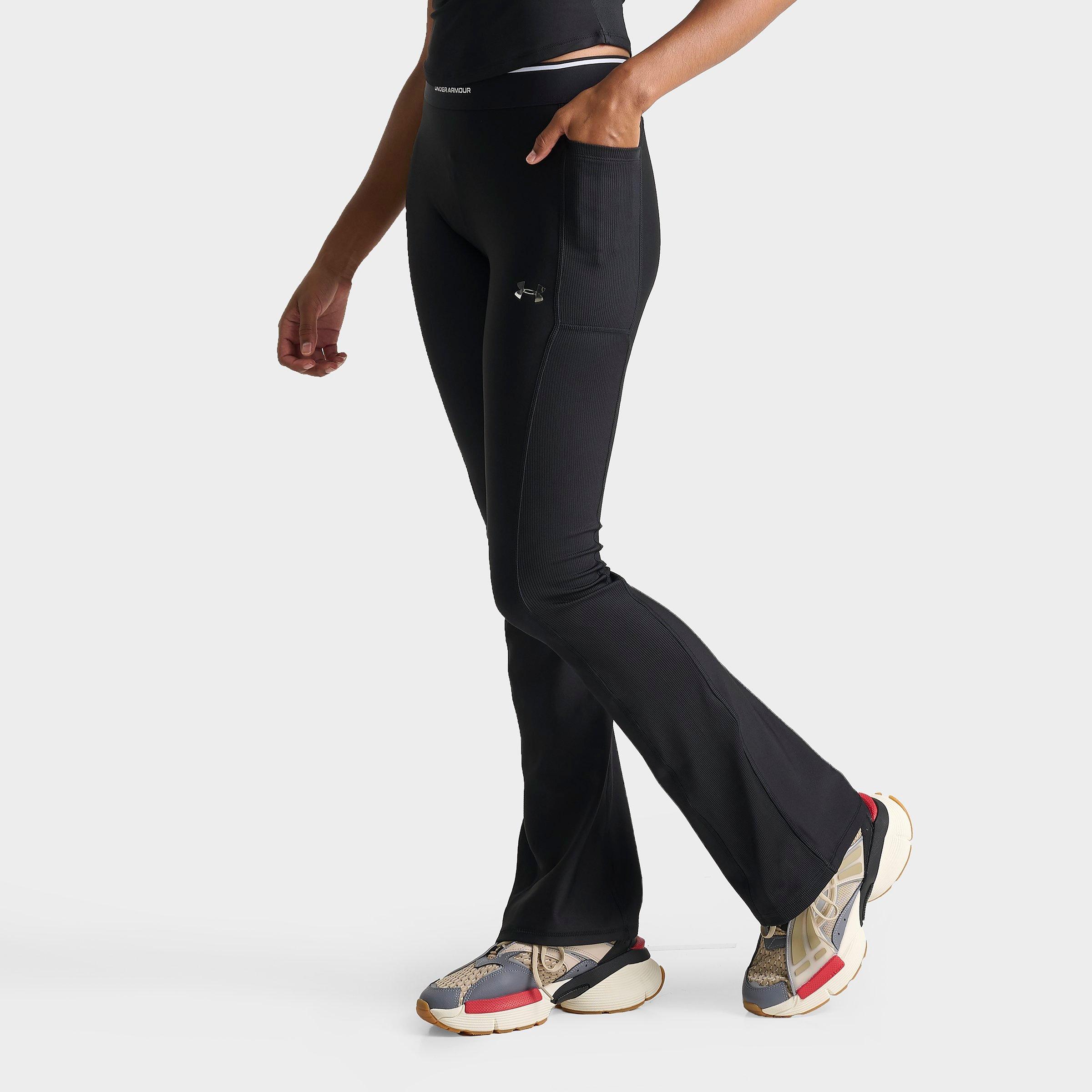 Under Armour Women's Rib Luxe Flare Leggings in Ultimate Black Size: XS