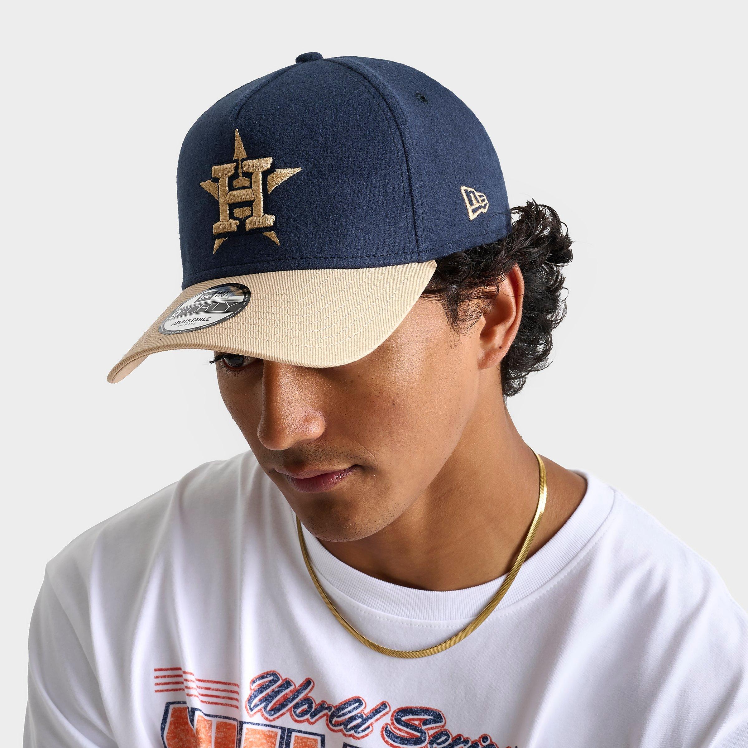 New Era Houston Astros MLB 9FORTY A-Frame Snapback Hat in Navy/Cream