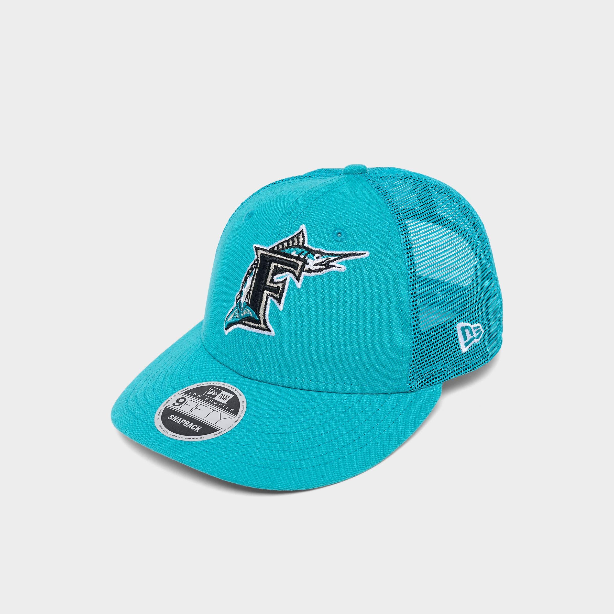 New Era Florida Marlins MLB Low Profile 9FIFTY Trucker Hat in Teal