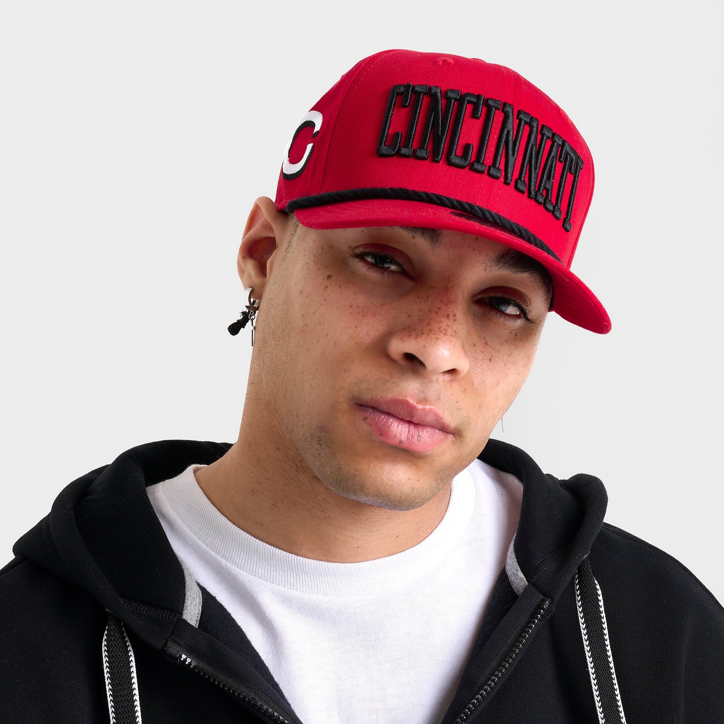 New Era Cincinnati Reds MLB 9SEVENTY Rope Stretch-Snap Snapback Hat in Red/Black