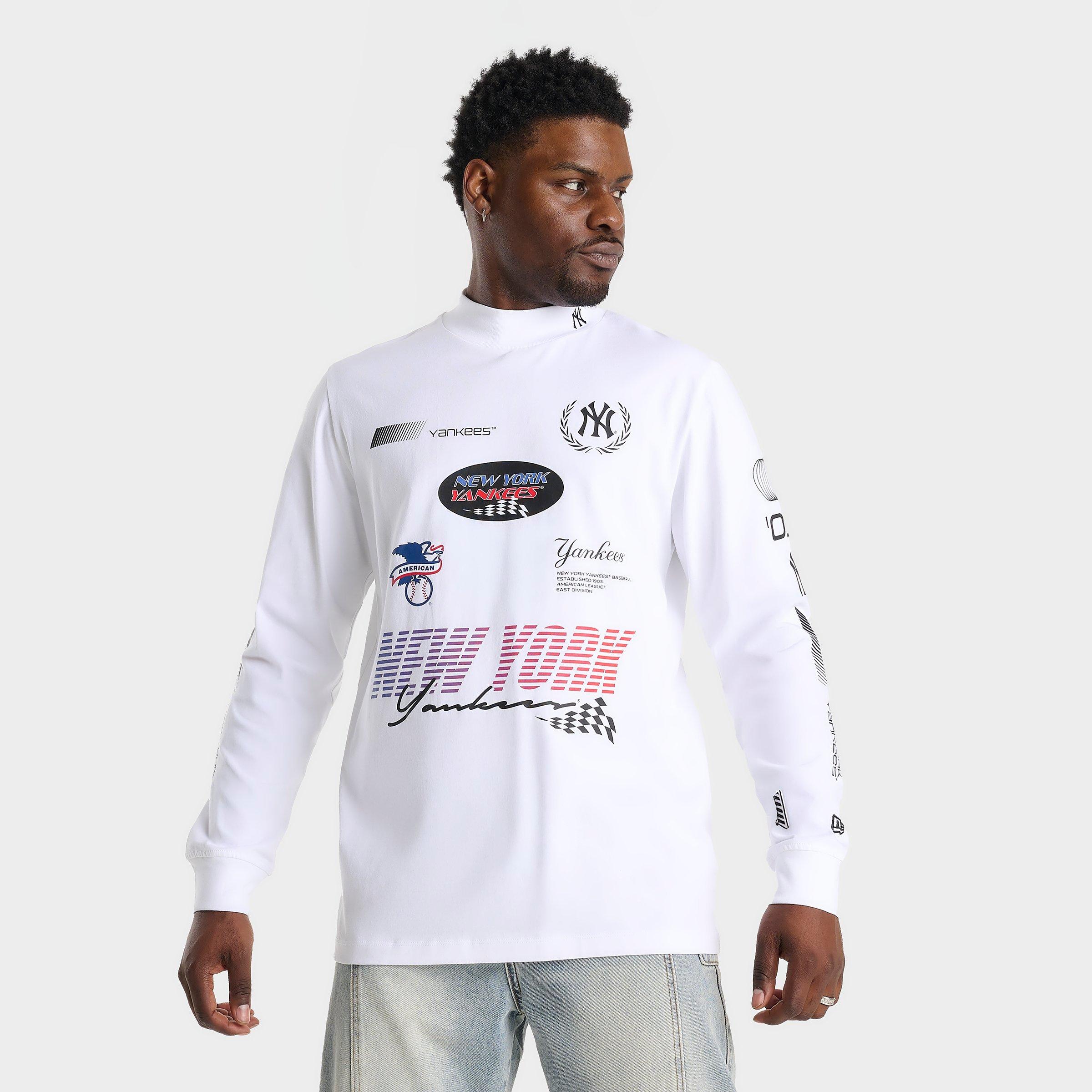 New Era Men's New York Yankees MLB Racing Graphic Long-Sleeve T-Shirt in White Size: XL