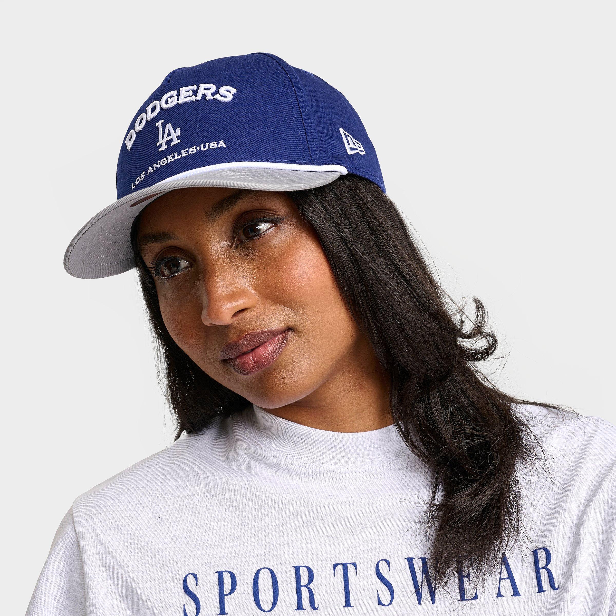 New Era Los Angeles Dodgers MLB 9FORTY M-Crown A-Frame Snapback Hat in Navy/Grey