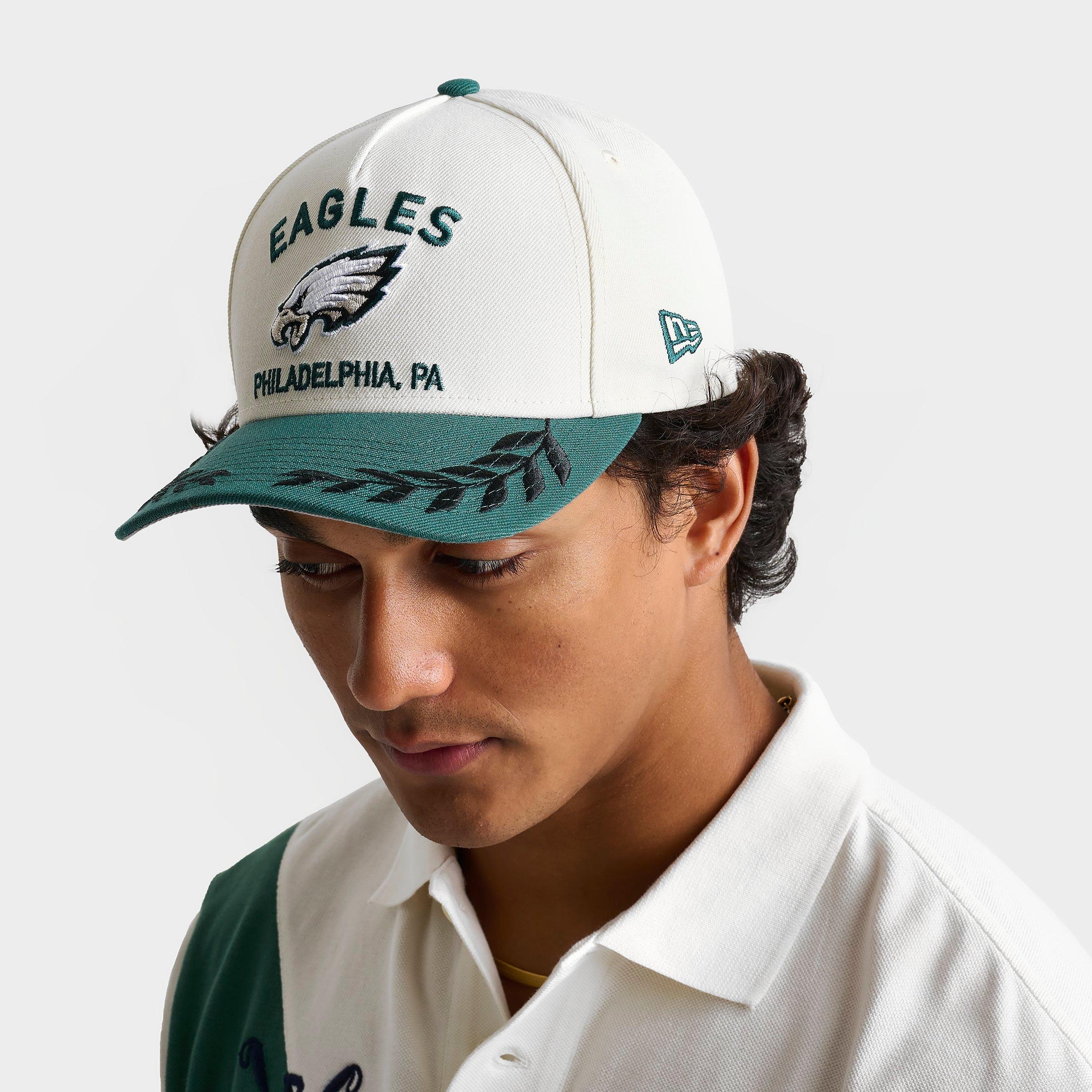 New Era Philadelphia Eagles NFL 9FORTY M-Crown Snapback Hat in Off White/Green
