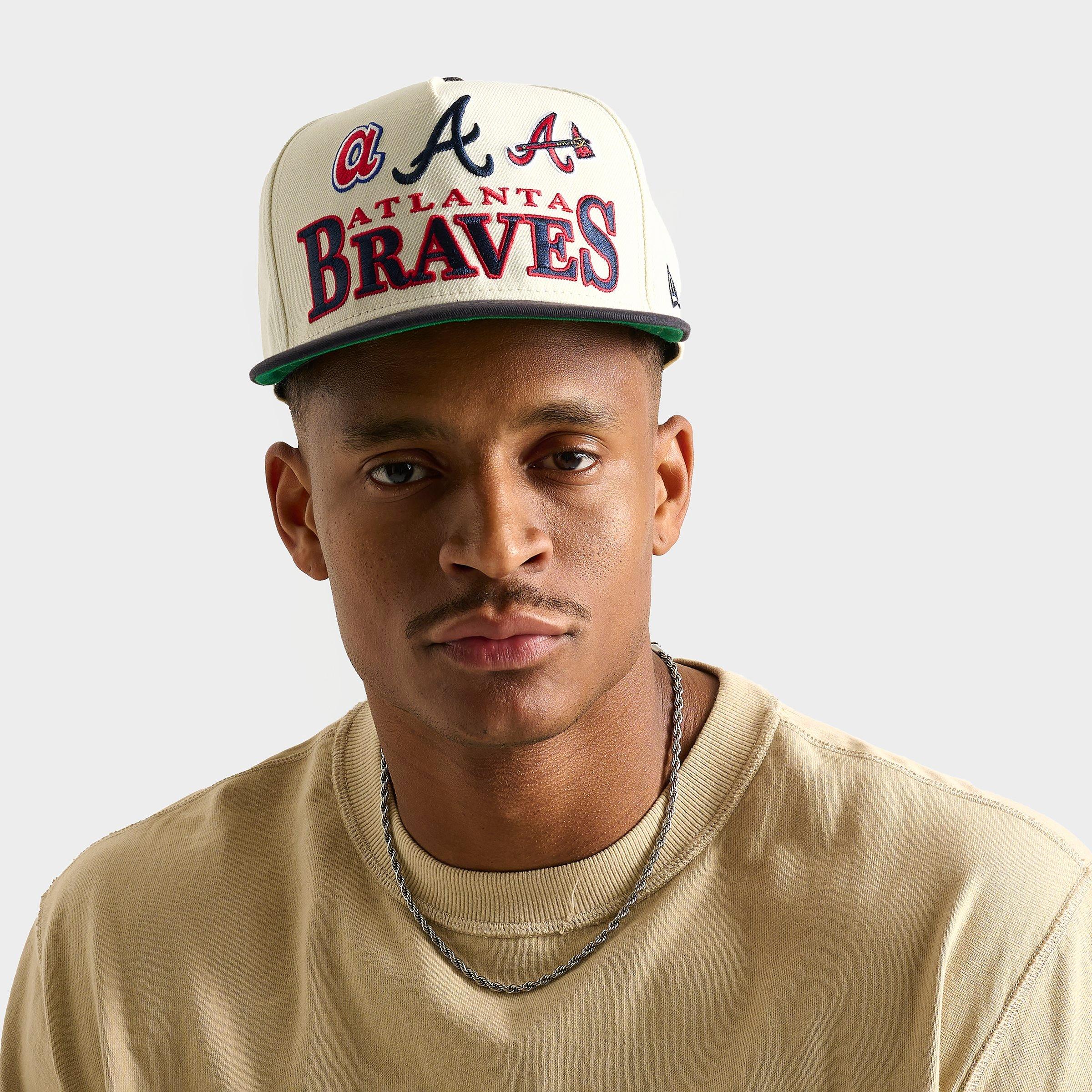 New Era Atlanta Braves MLB Multi Logo 9FIFTY Snapback Hat in Chrome/Navy