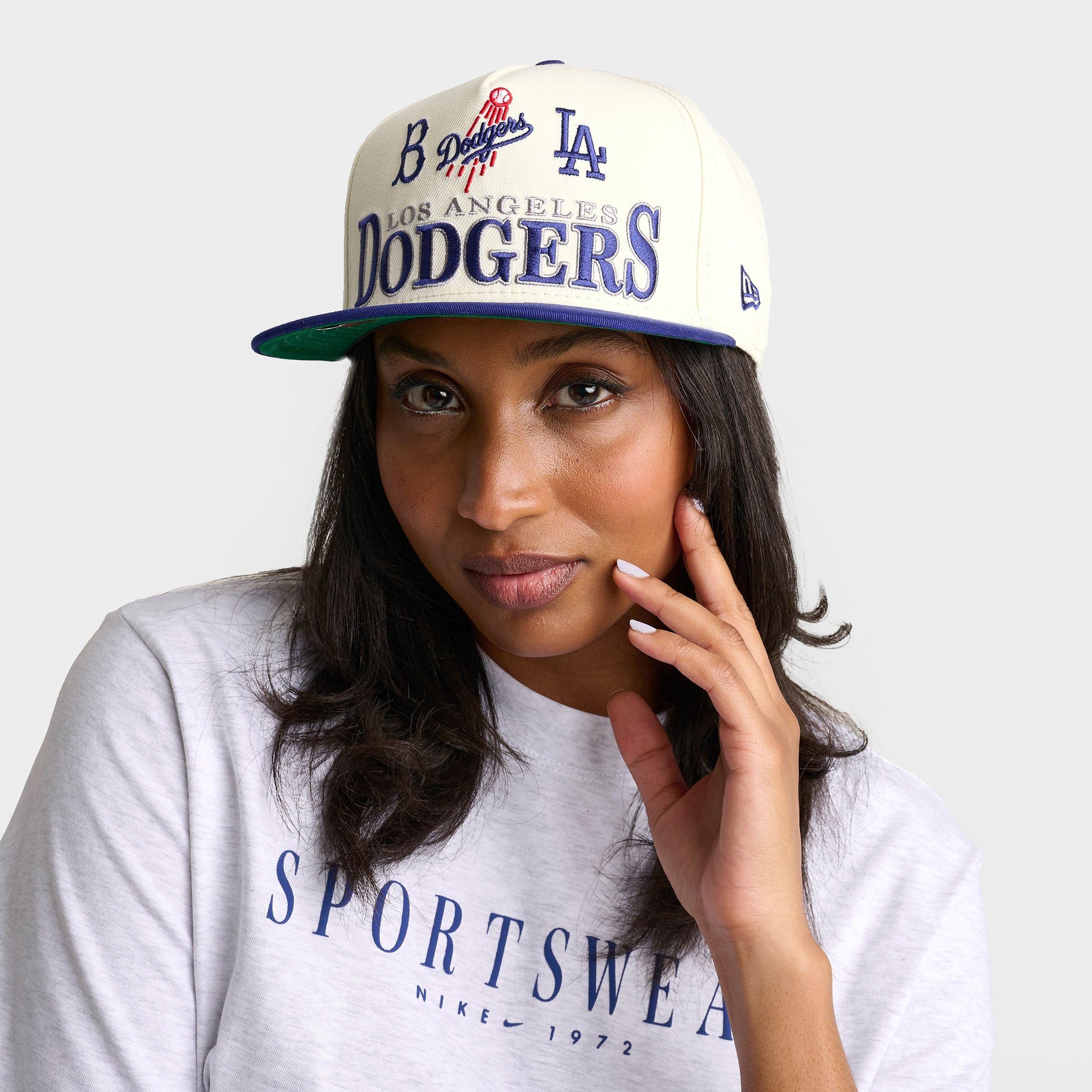 New Era Los Angeles Dodgers MLB Multi Logo 9FIFTY Snapback Hat in Chrome/Royal