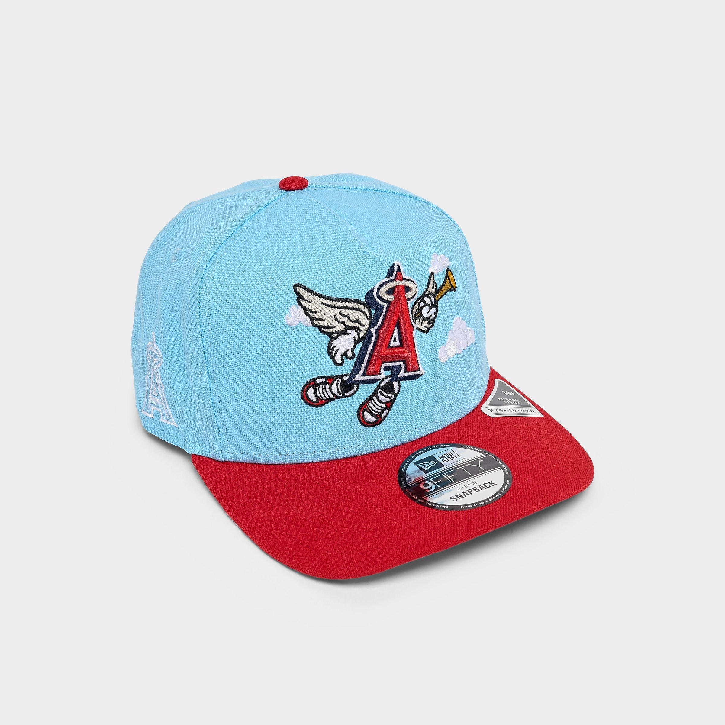 New Era Los Angeles Angels MLB 9FIFTY A-Frame Cartoon Snapback Hat in Sky Blue/Red