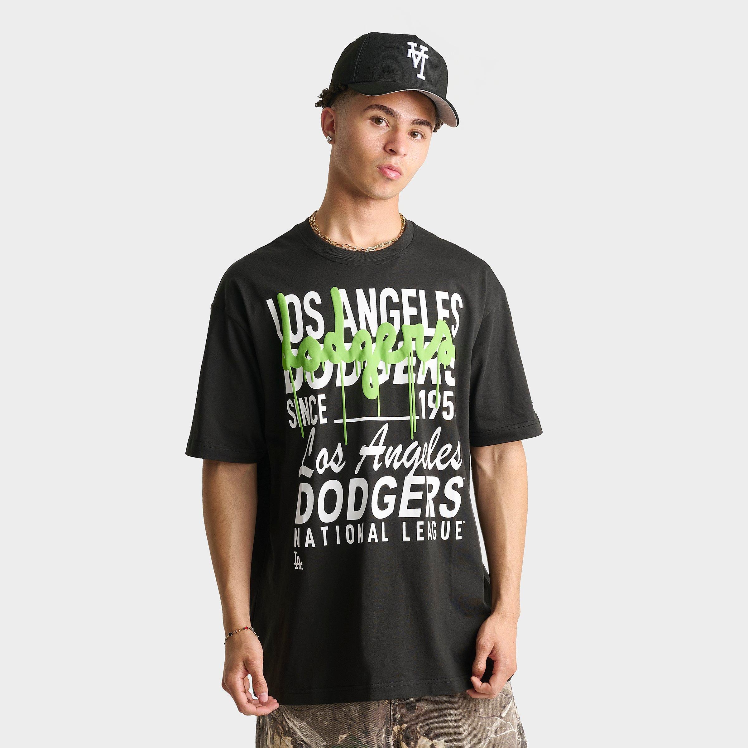New Era Men's Los Angeles Dodgers MLB Slime T-Shirt in Black Size: Medium