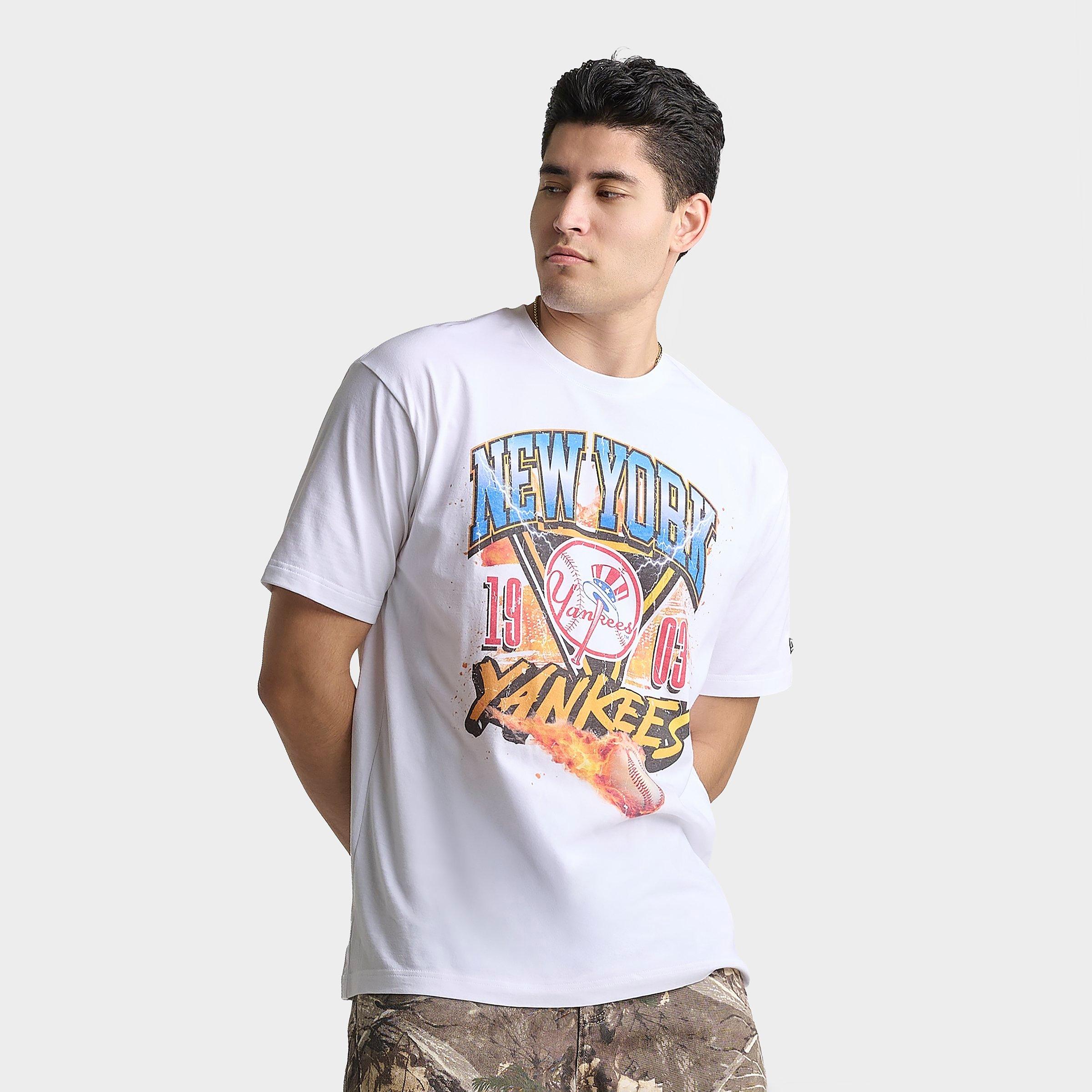 New Era Men's New York Yankees MLB On Fire T-Shirt in White Size: Large