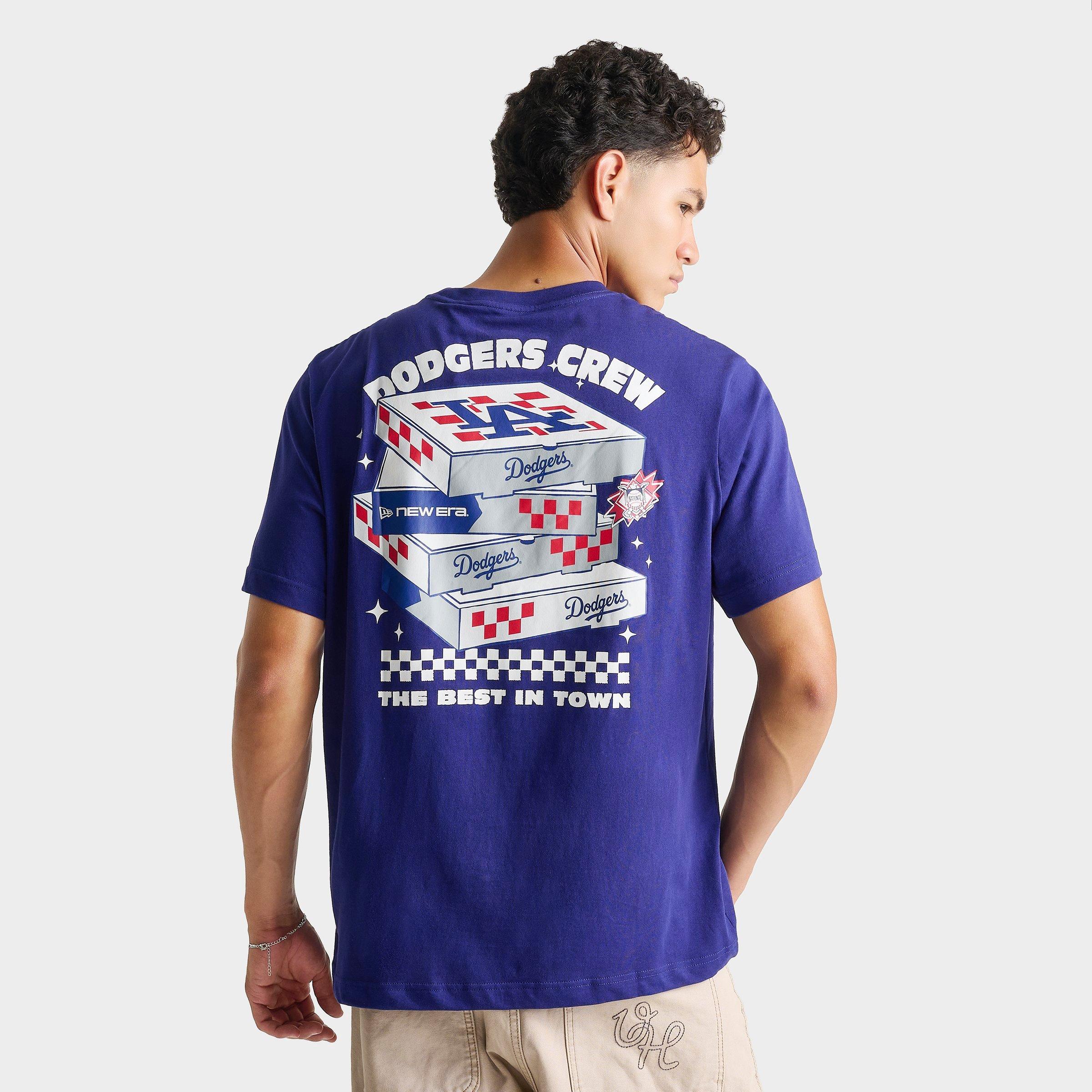 New Era Men's Los Angeles Dodgers MLB Pizza Graphic T-Shirt in Navy Size: Large