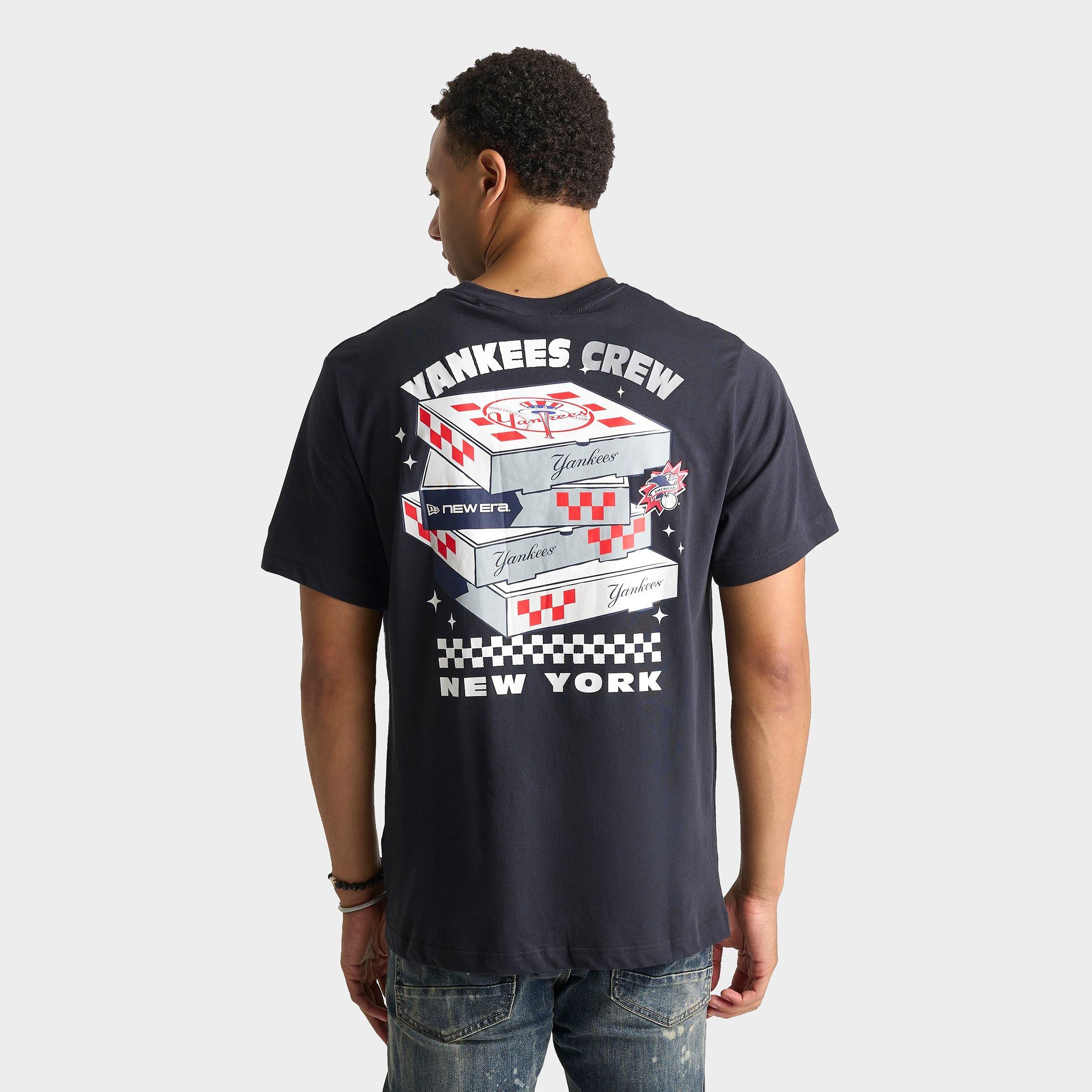 New Era Men's New York Yankees MLB Pizza Graphic T-Shirt in Navy Size: Medium