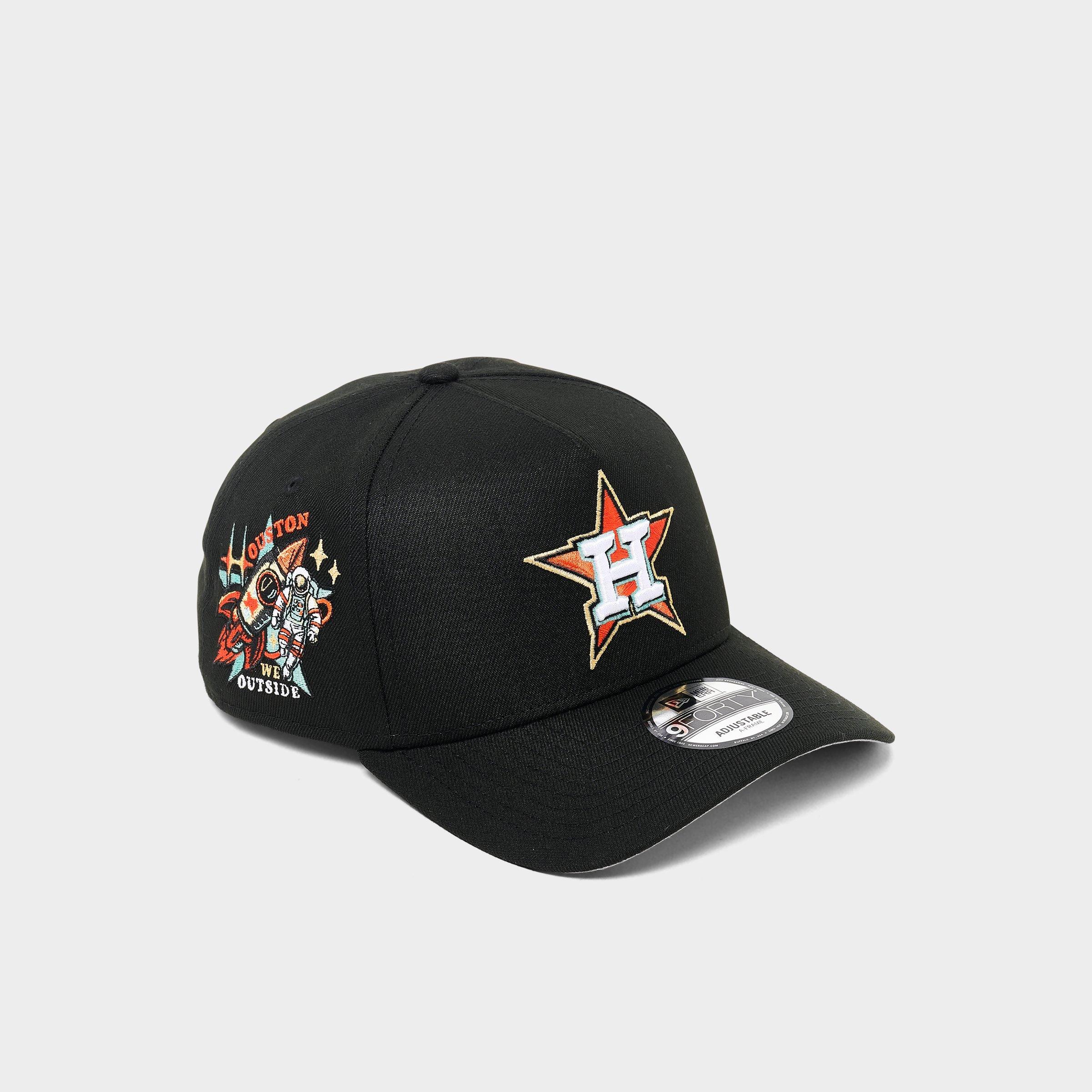 New Era Houston Astros MLB Local Side Patch 9FORTY A-Frame Snapback Hat in Black