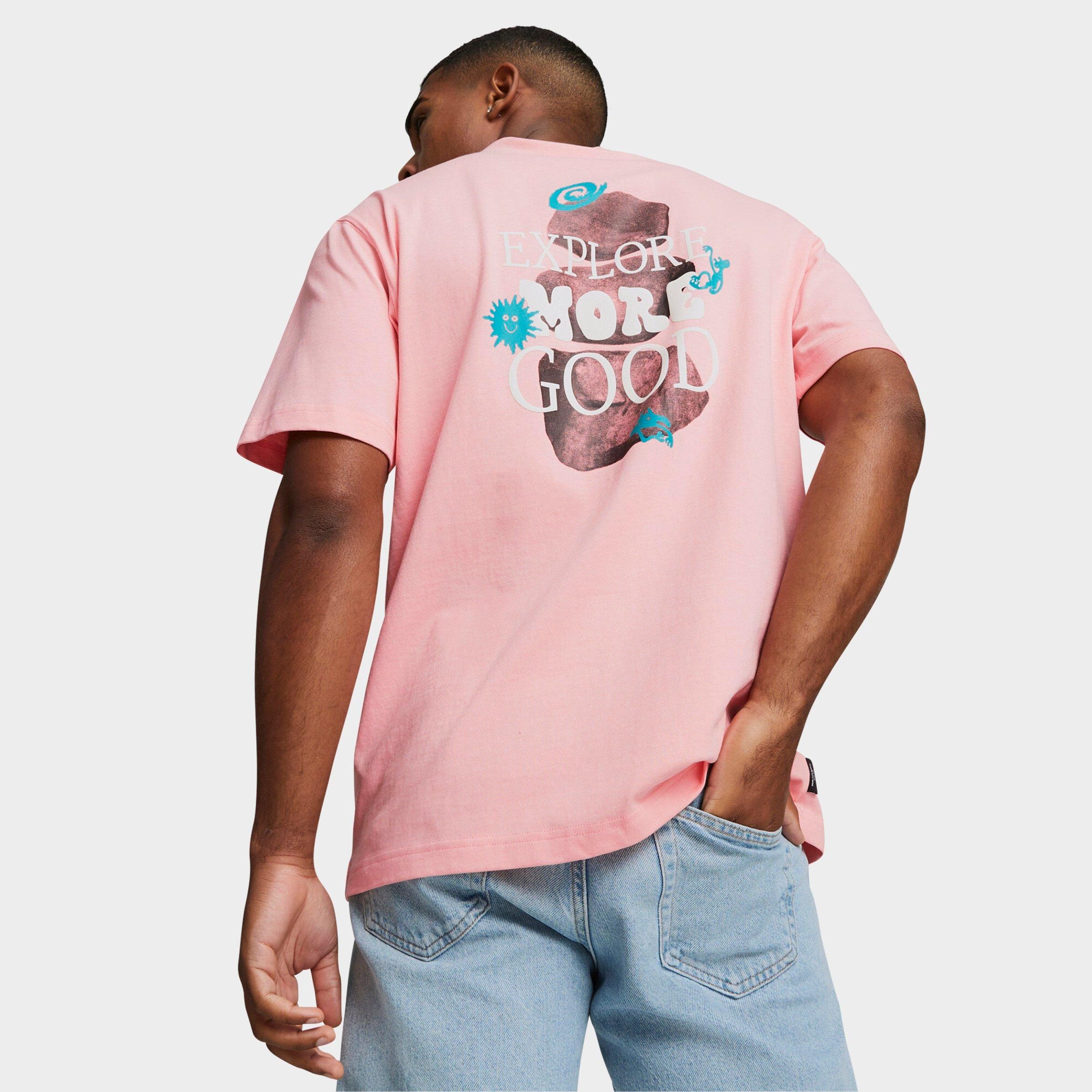 PUMA Men's Downtown Graphic Short-Sleeve T-Shirt in Peach Smoothie Size: XL