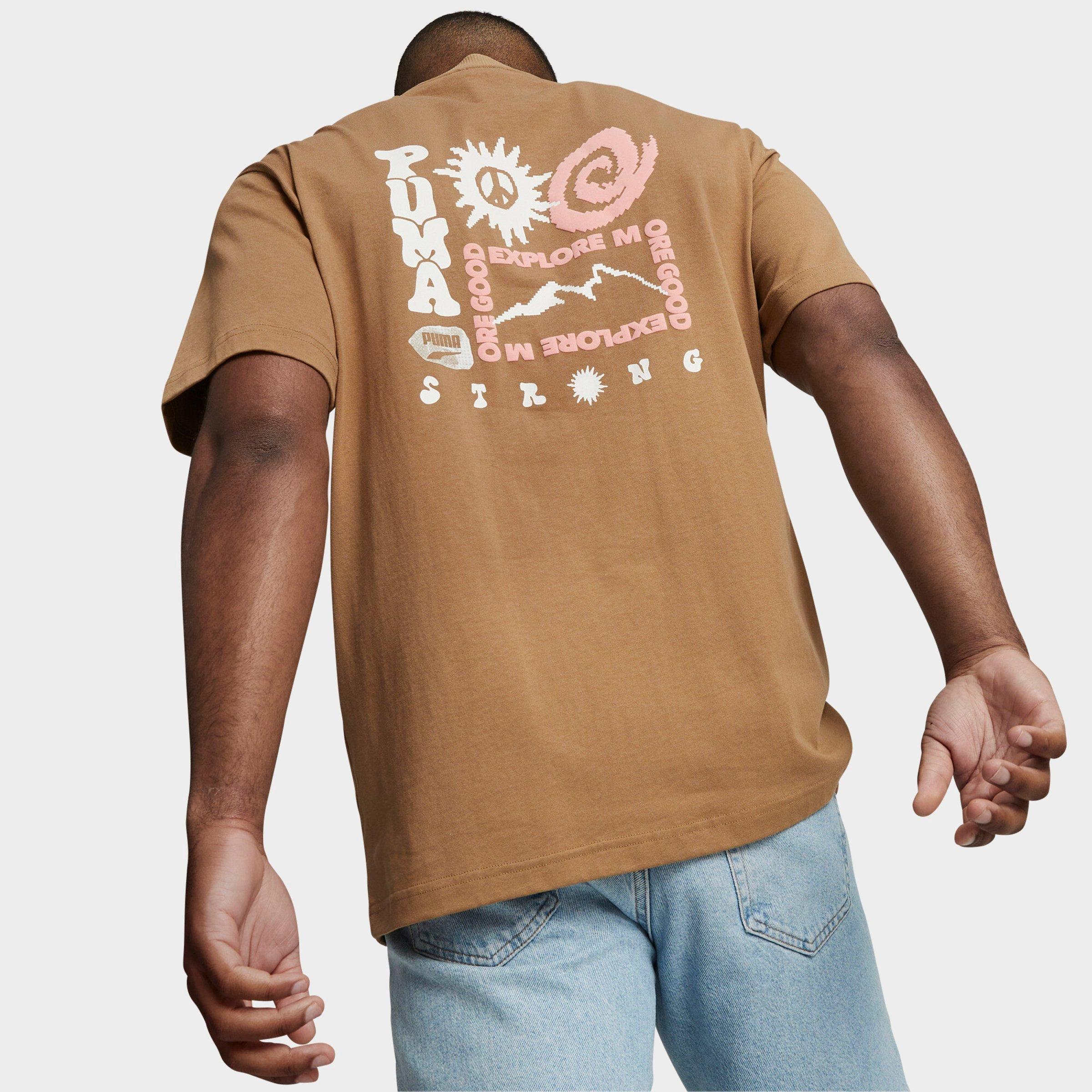 PUMA Men's Downtown Graphic Short-Sleeve T-Shirt in Toasted Almond Size: Large