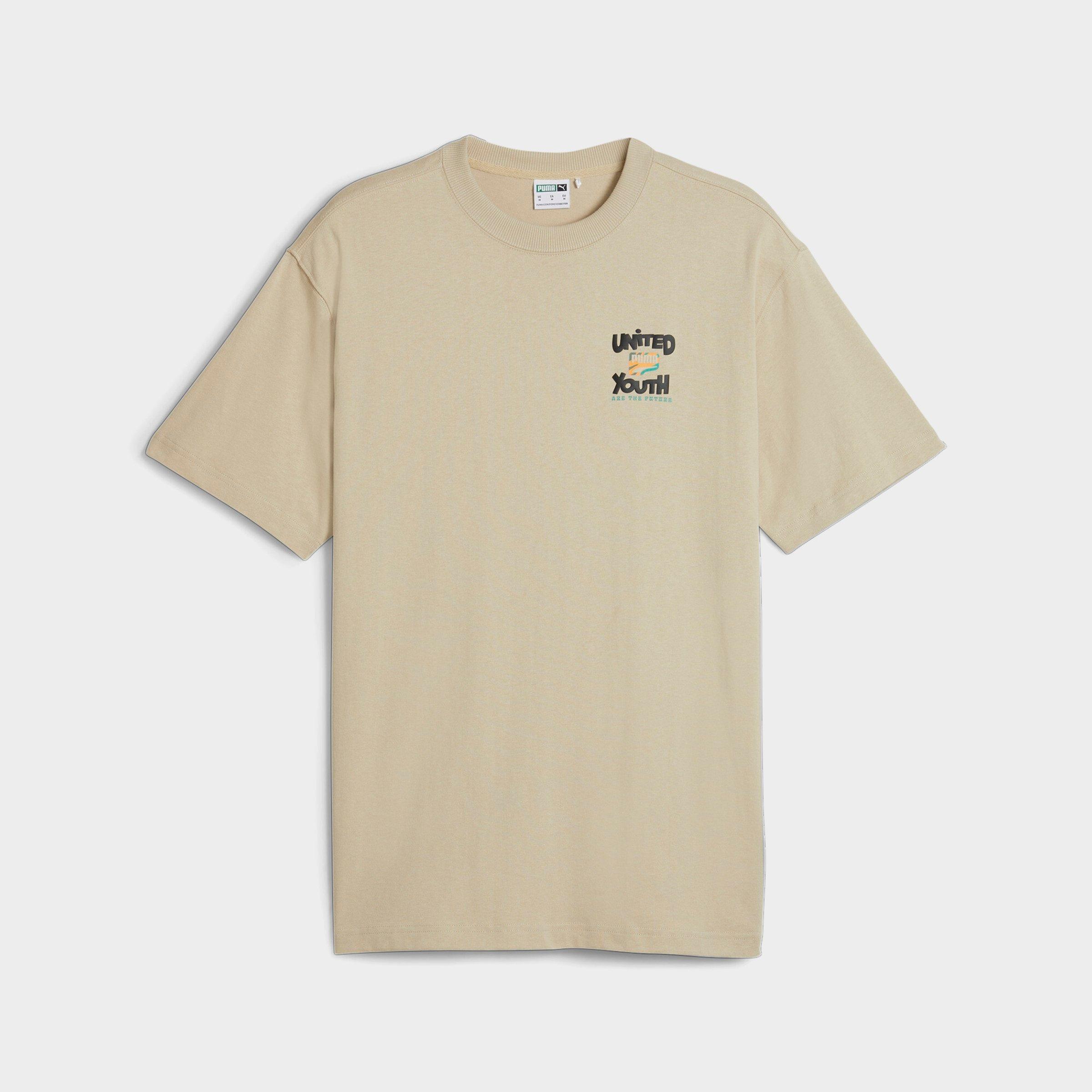 PUMA Men's Downtown Graphic Short-Sleeve T-Shirt in Putty Size: Small