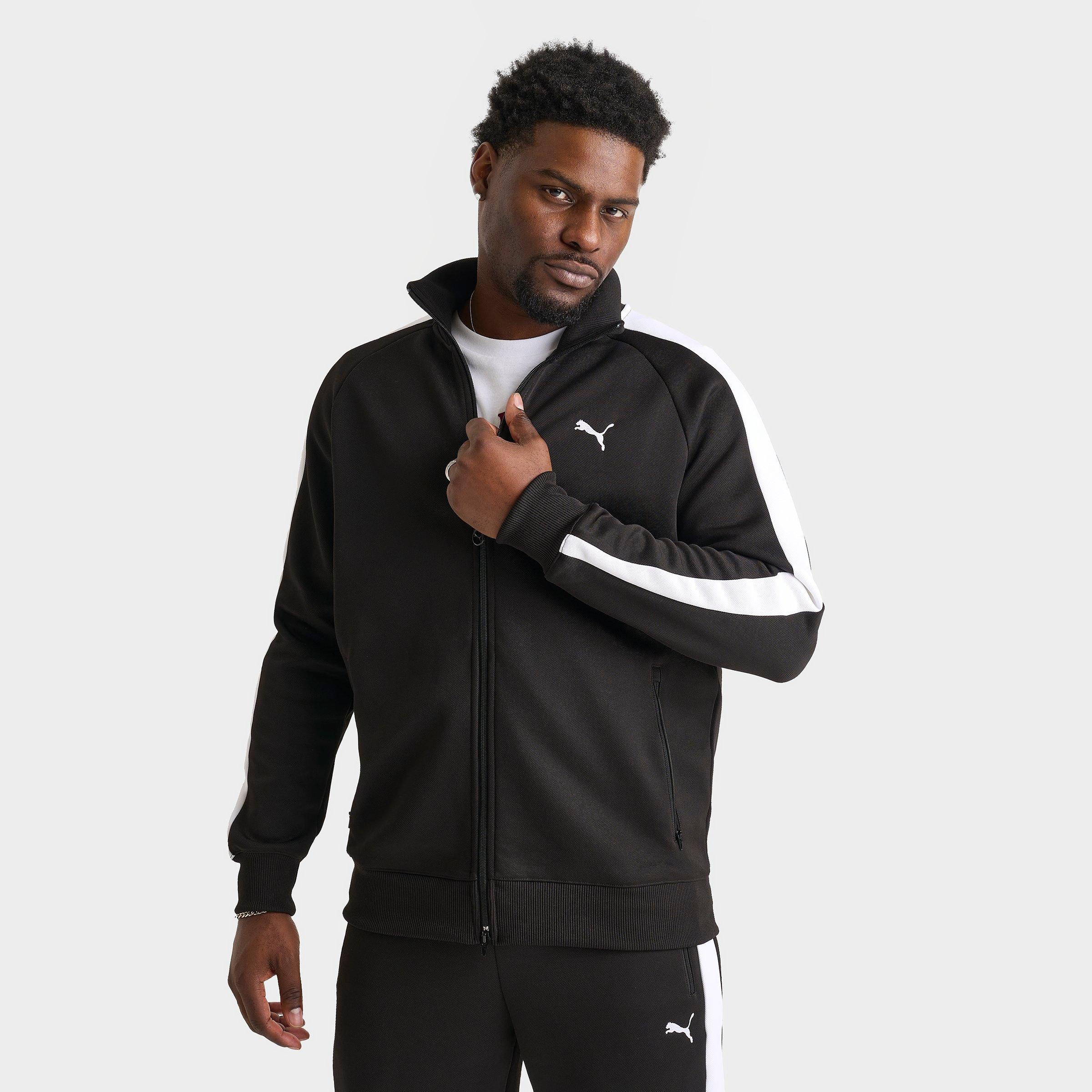 PUMA Men's T7 Always On Track Jacket in Puma Black/Puma White Size: Small