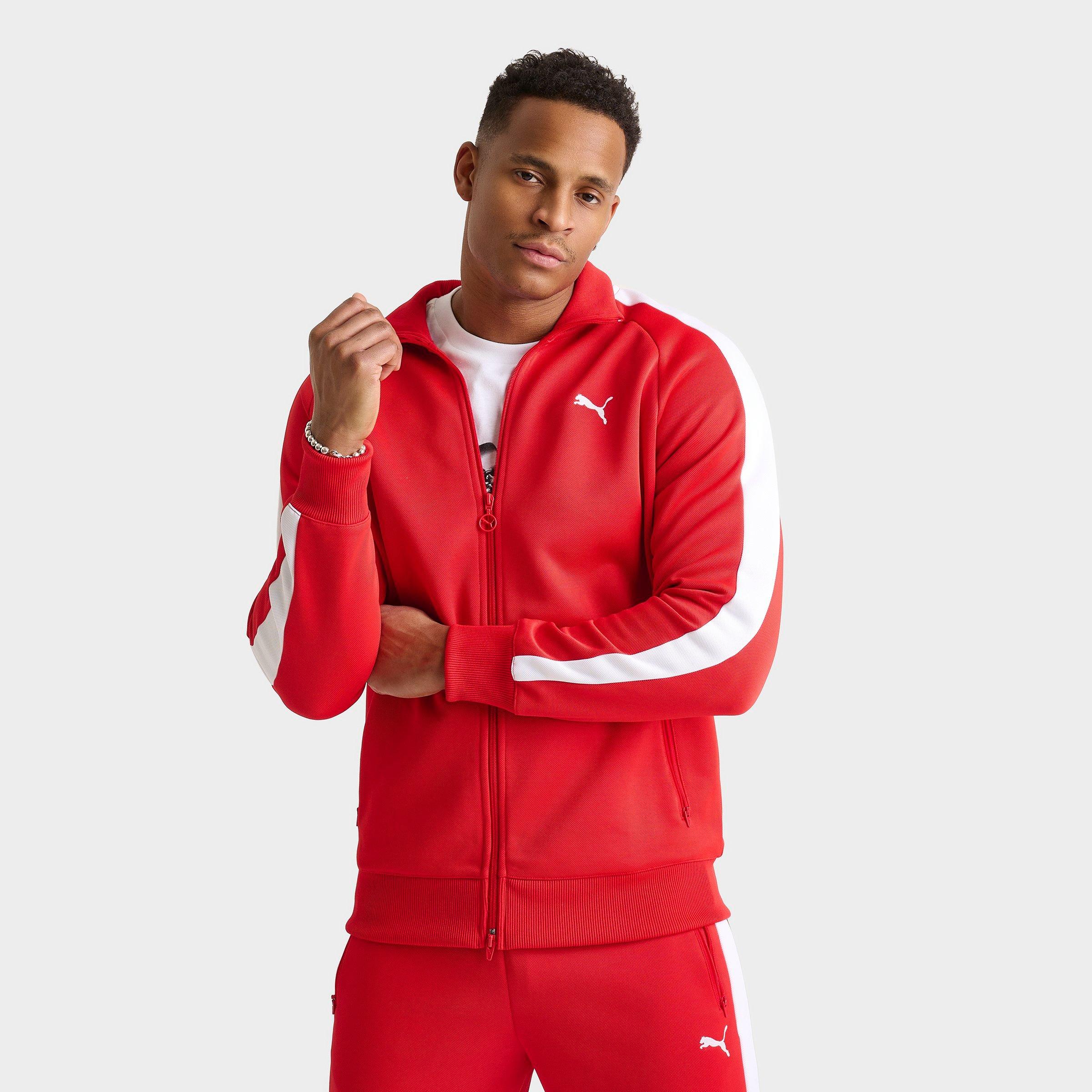 PUMA Men's T7 Always On Track Jacket in For All Time Red/Puma White Size: Small