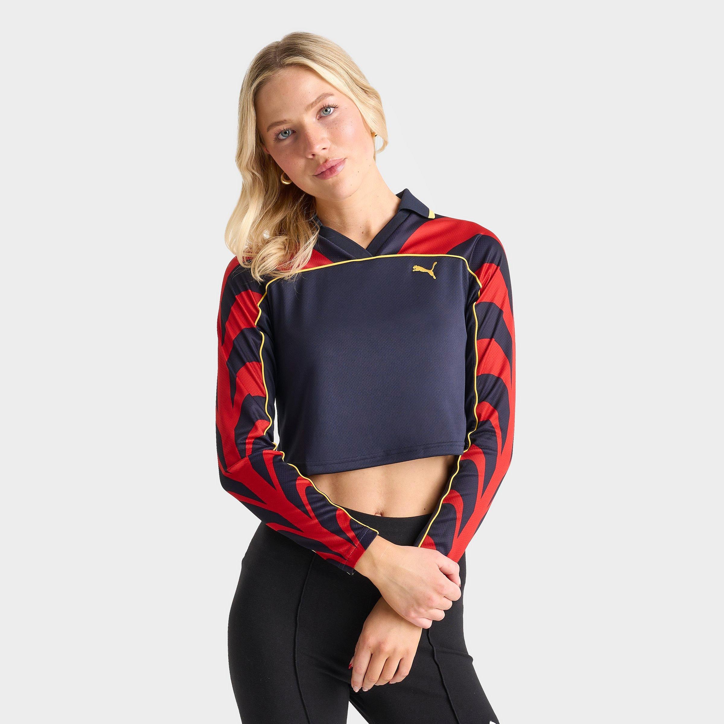 Women's Puma Crop Long-Sleeve Football Jersey