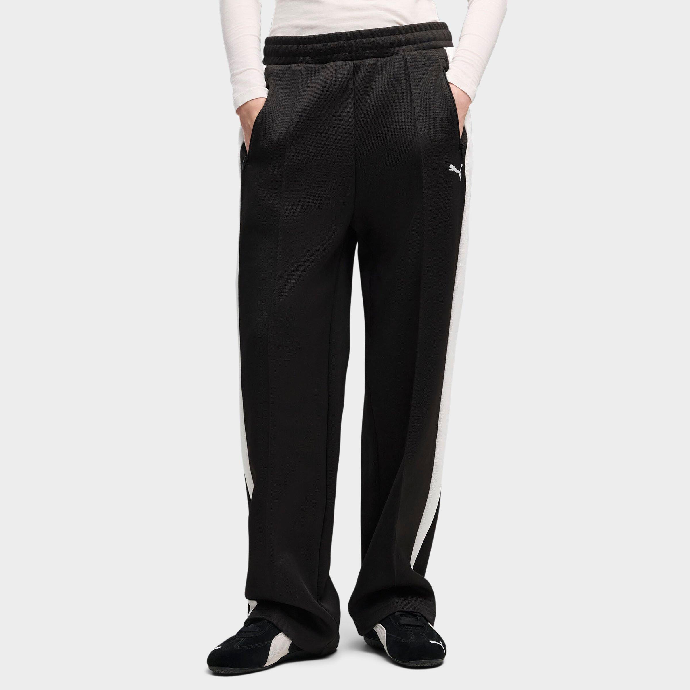 PUMA Women's T7 Straight Track Pants in PUMA Black Size: Large