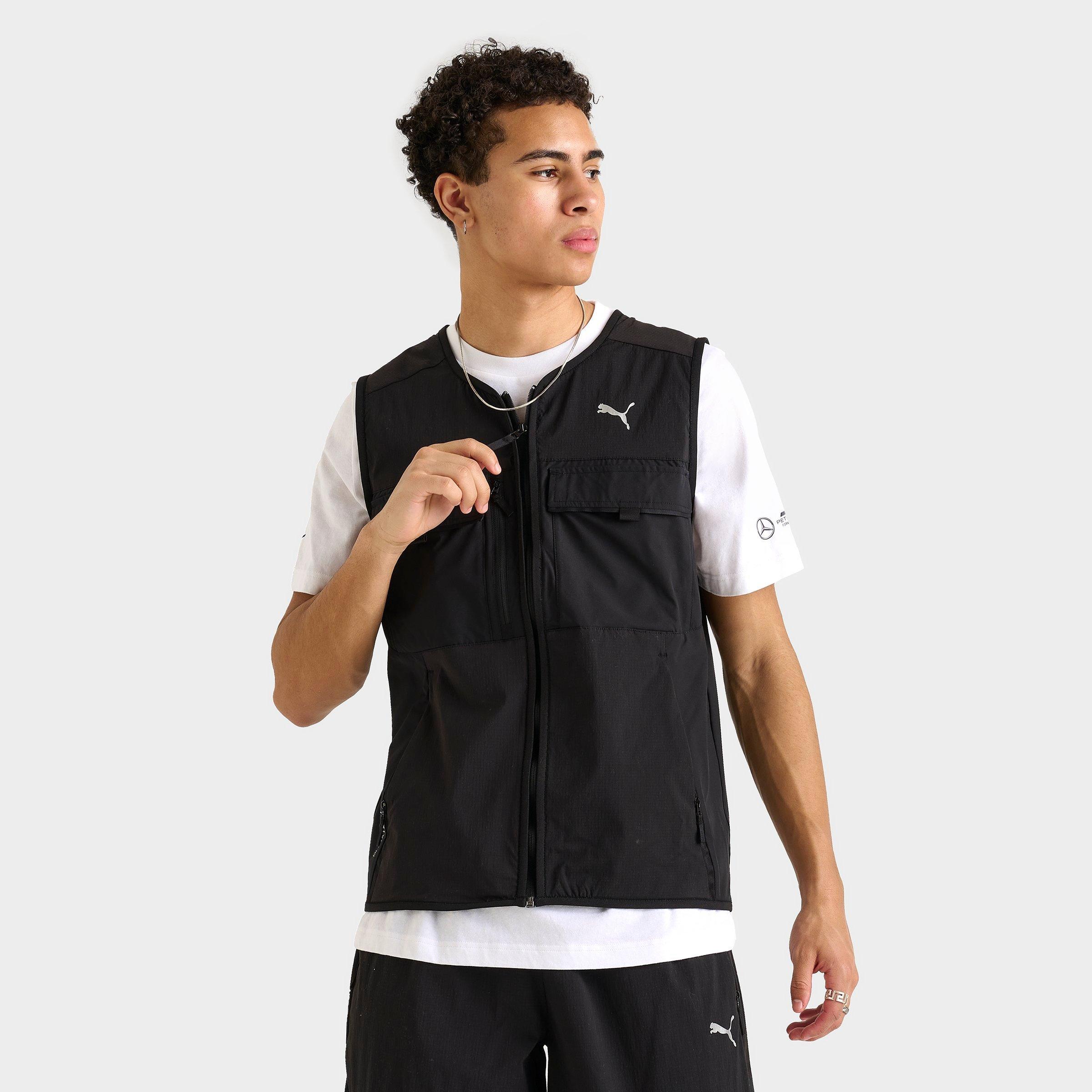 PUMA Men's tech Cargo Vest in Puma Black Size: Small