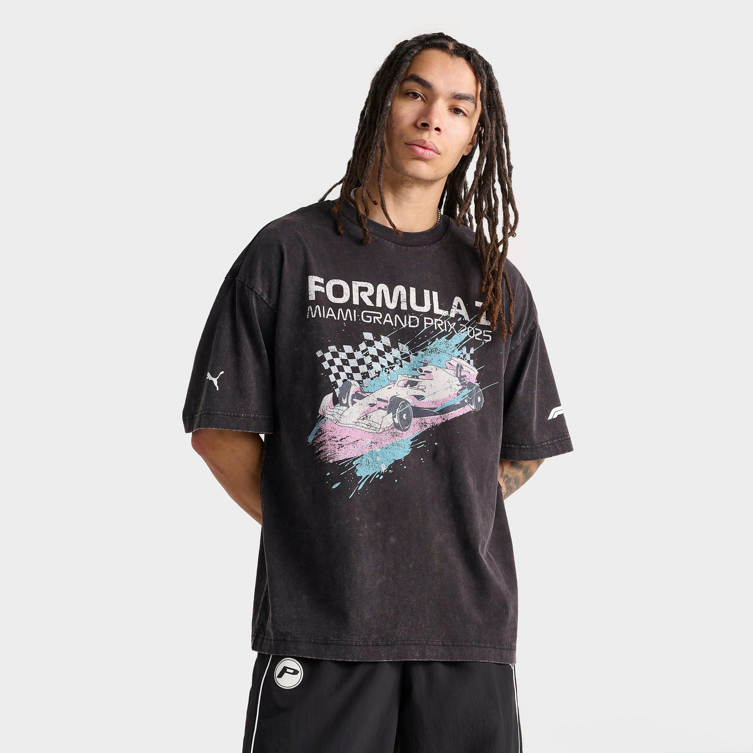 PUMA Men's Miami Splash F1 Grand Prix T-Shirt in Puma Black Size: XL