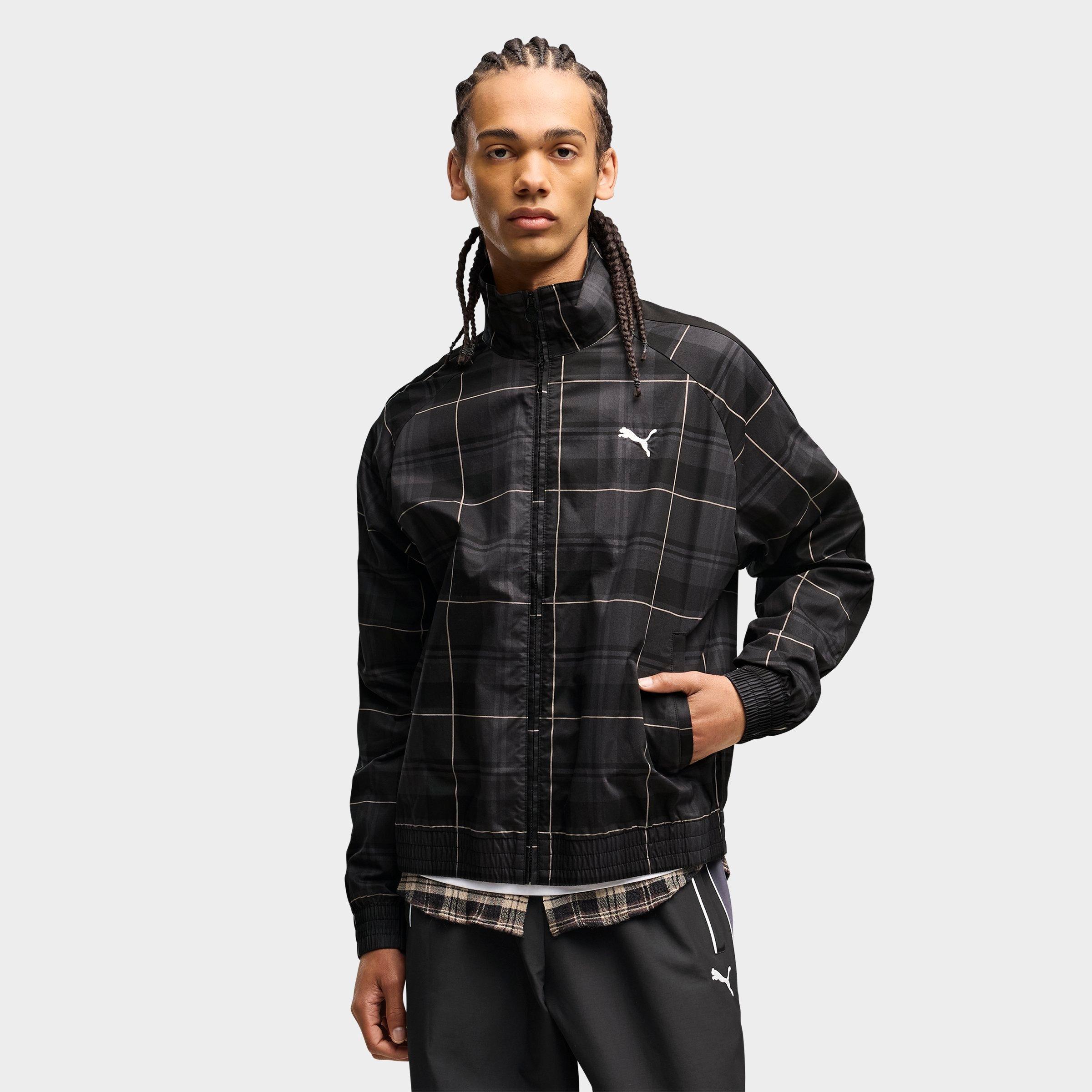 PUMA Men's T7 Relaxed Tartan Full-Zip Track Jacket