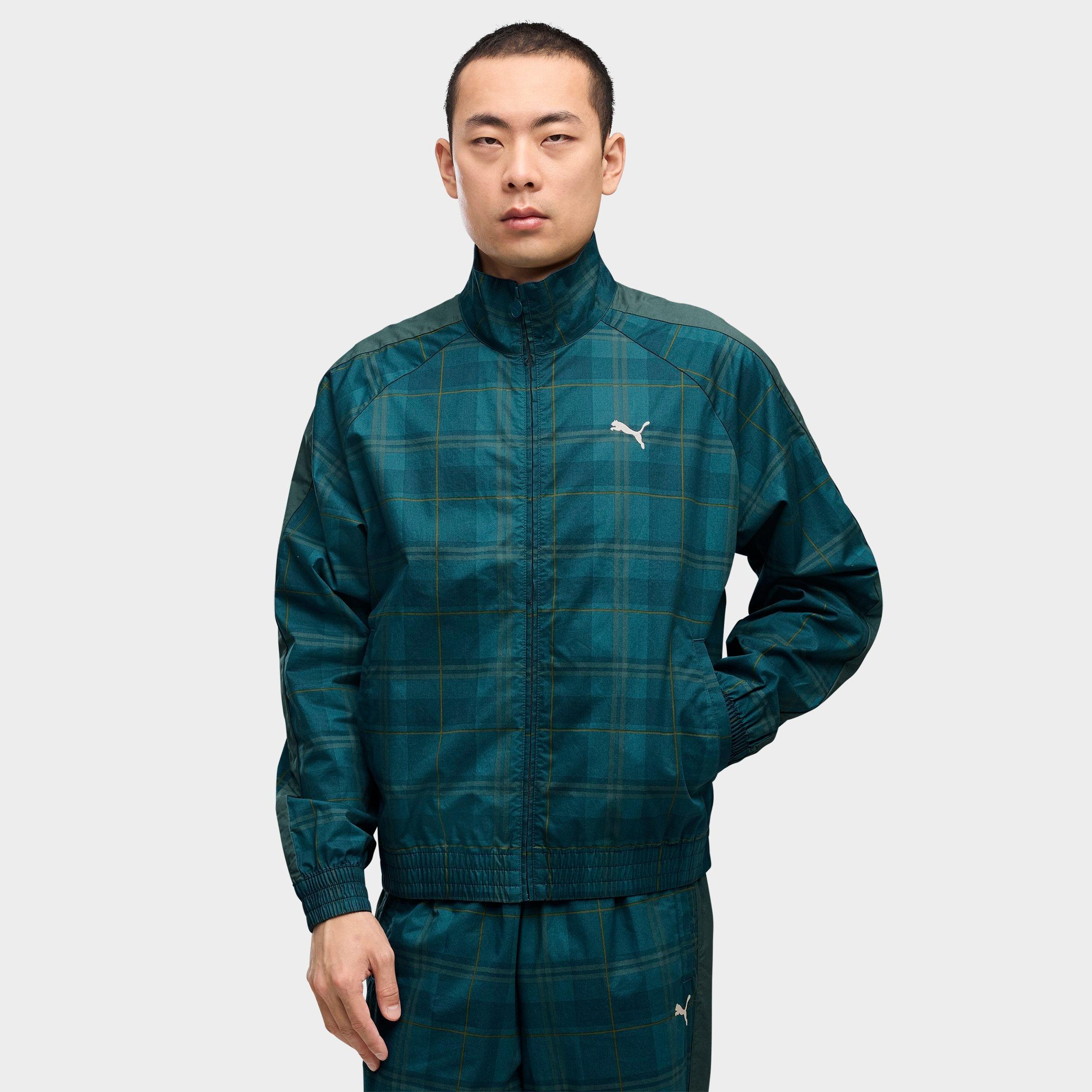 PUMA Men's T7 Relaxed Tartan Full-Zip Track Jacket