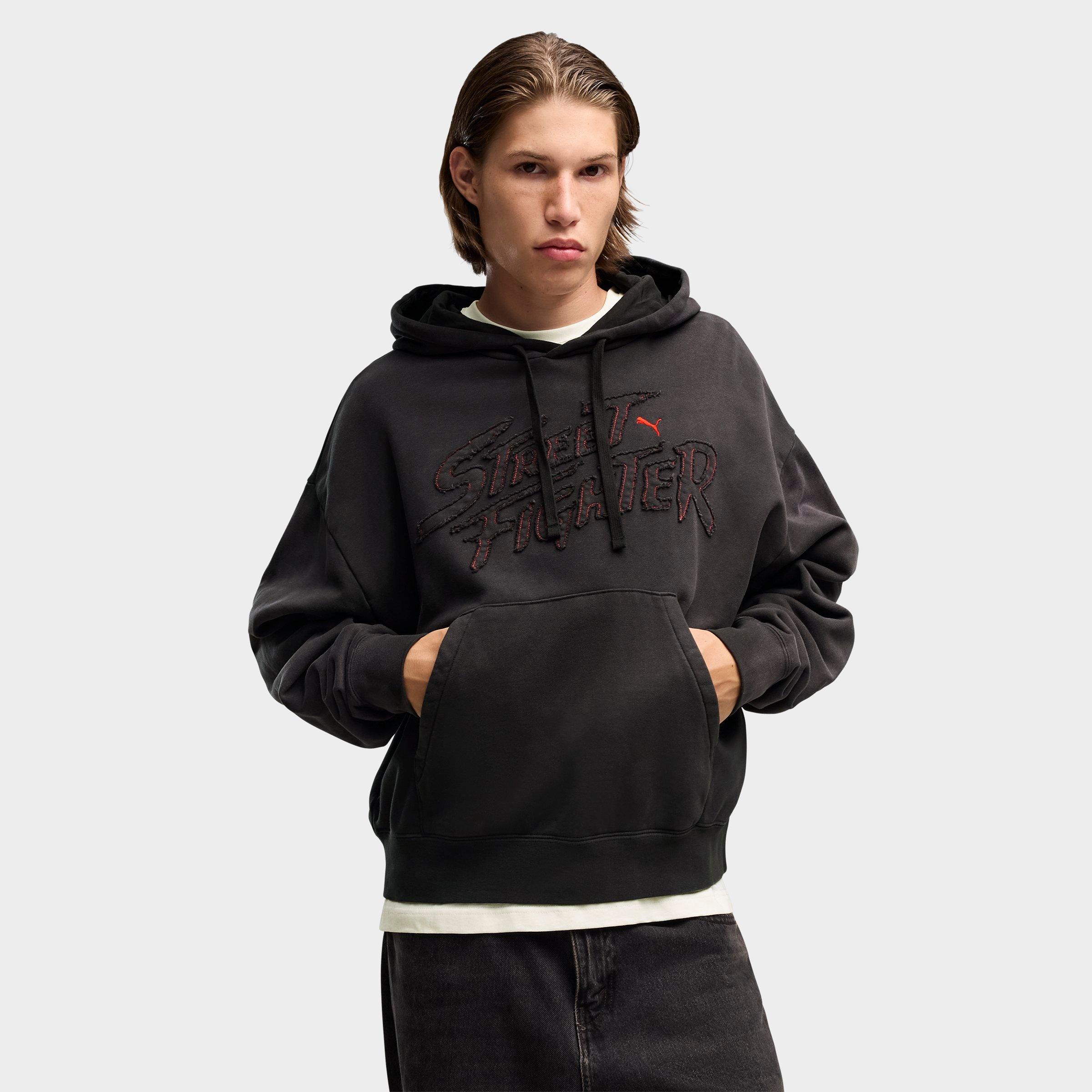 PUMA Men's x Street Fighter Distressed Fleece Pullover Hoodie