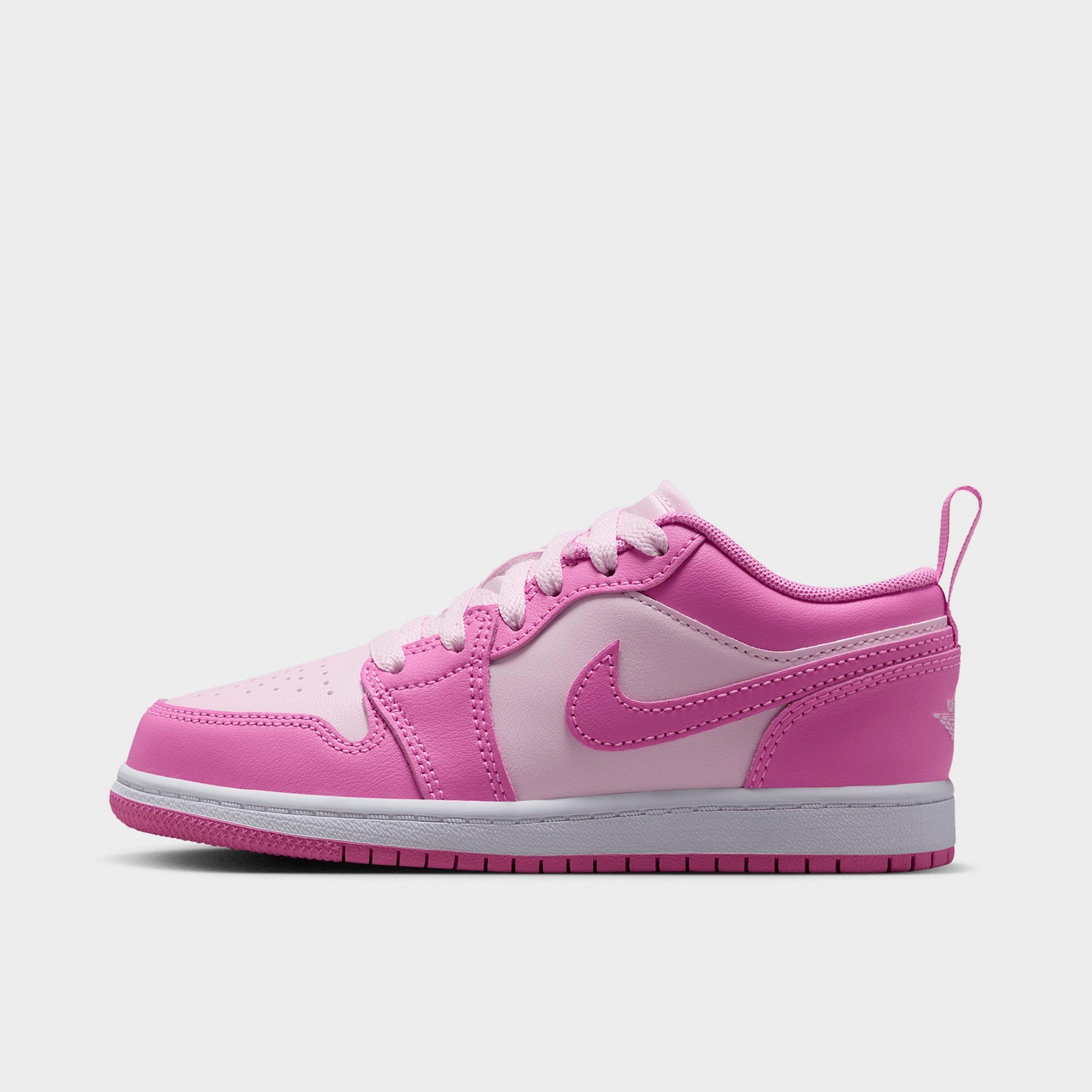 Jordan Little Kids Air Retro 1 Low OG Casual Shoes in China Rose/White/Pink Foam Size: 12.5
