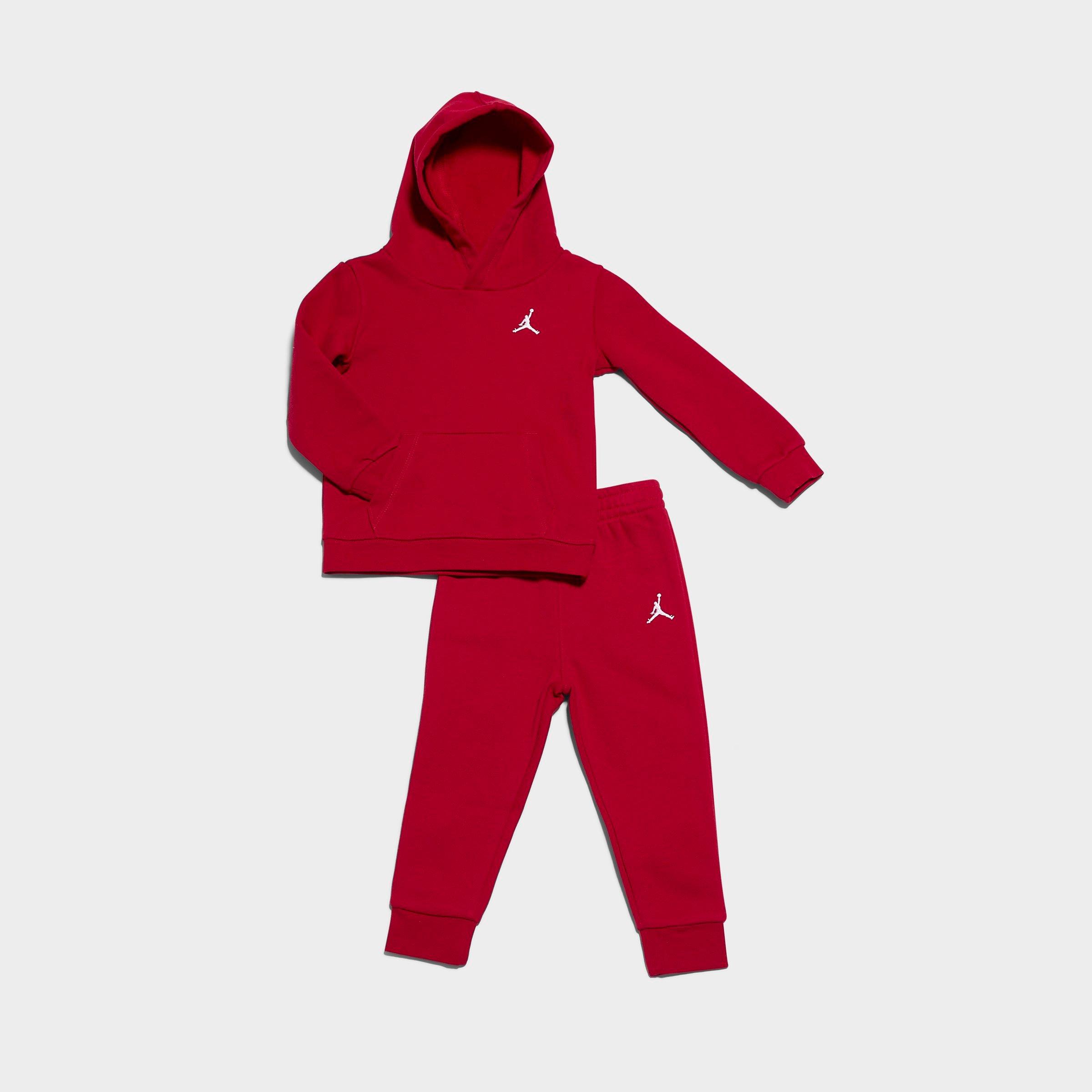 Jordan Infant MJ Brooklyn Fleece Hoodie and Jogger Pants Set in Gym Red Size: 24M