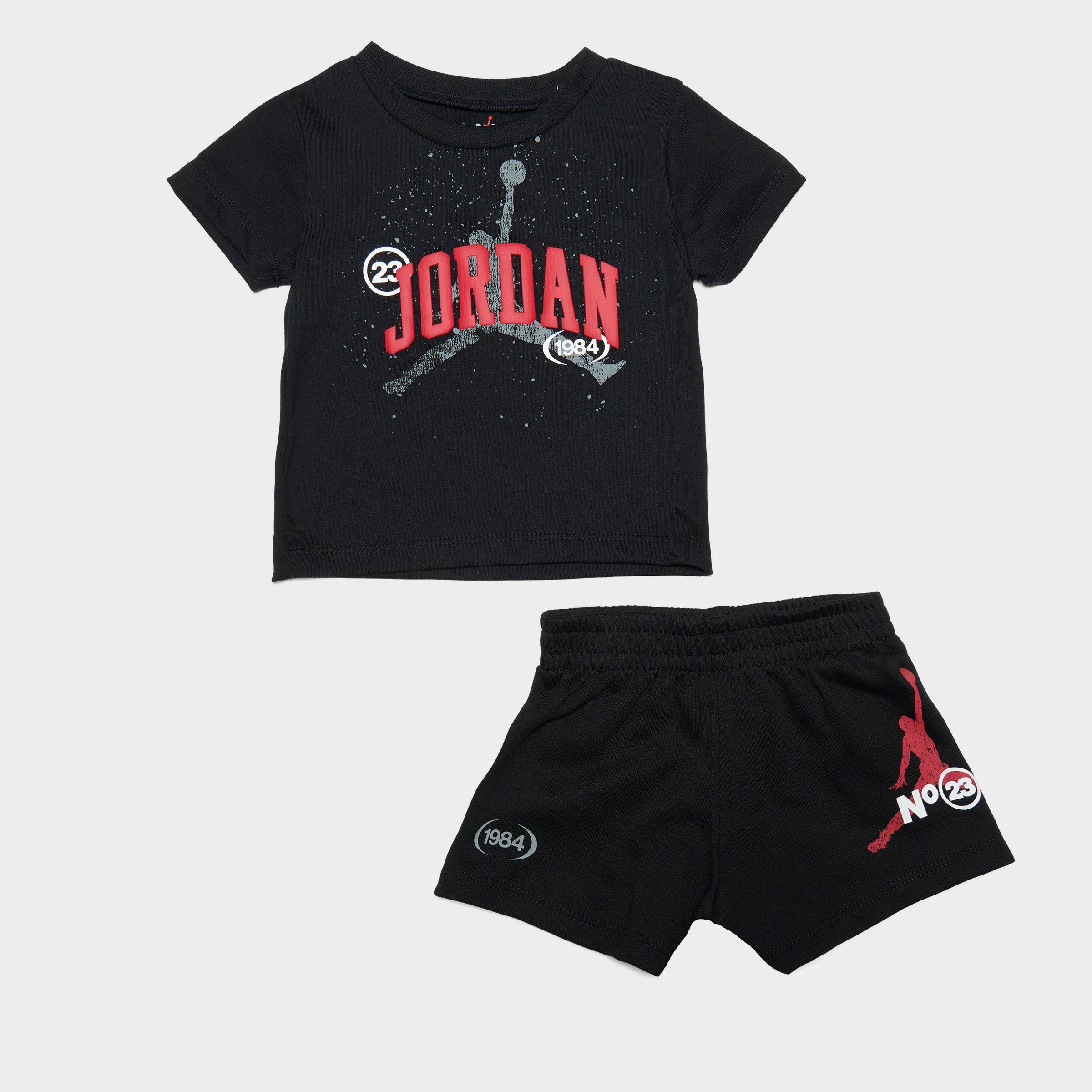 Jordan Boys Infant Jumpman 1984 French Terry Short Set in Black Size: 12M