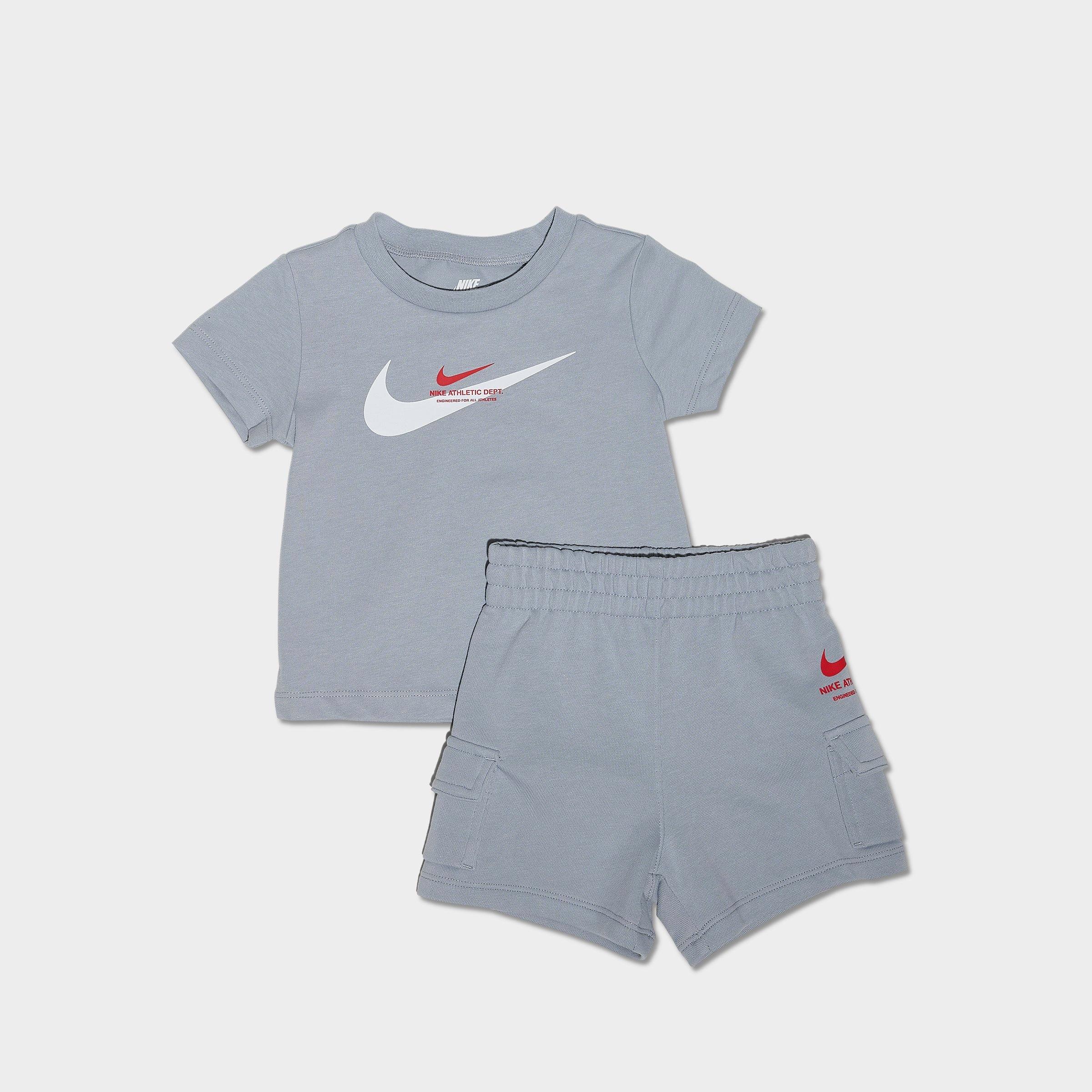 Nike Infant Athletic Department T-Shirt and Cargo Shorts Set in Wolf Grey Size: 24M