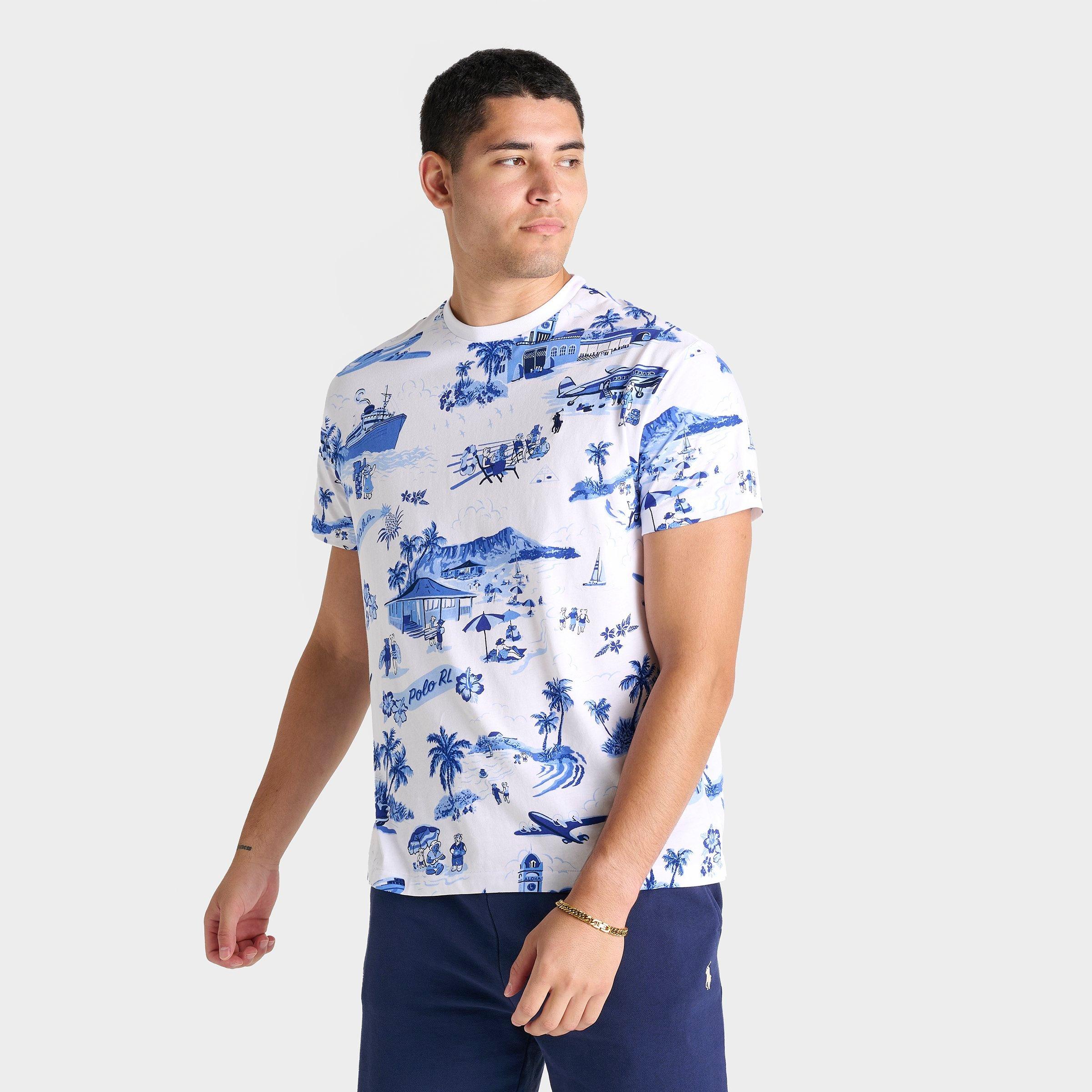 Polo Ralph Lauren Men's Polo Bear Vacation Jersey T-Shirt in Blue/White Size: Small