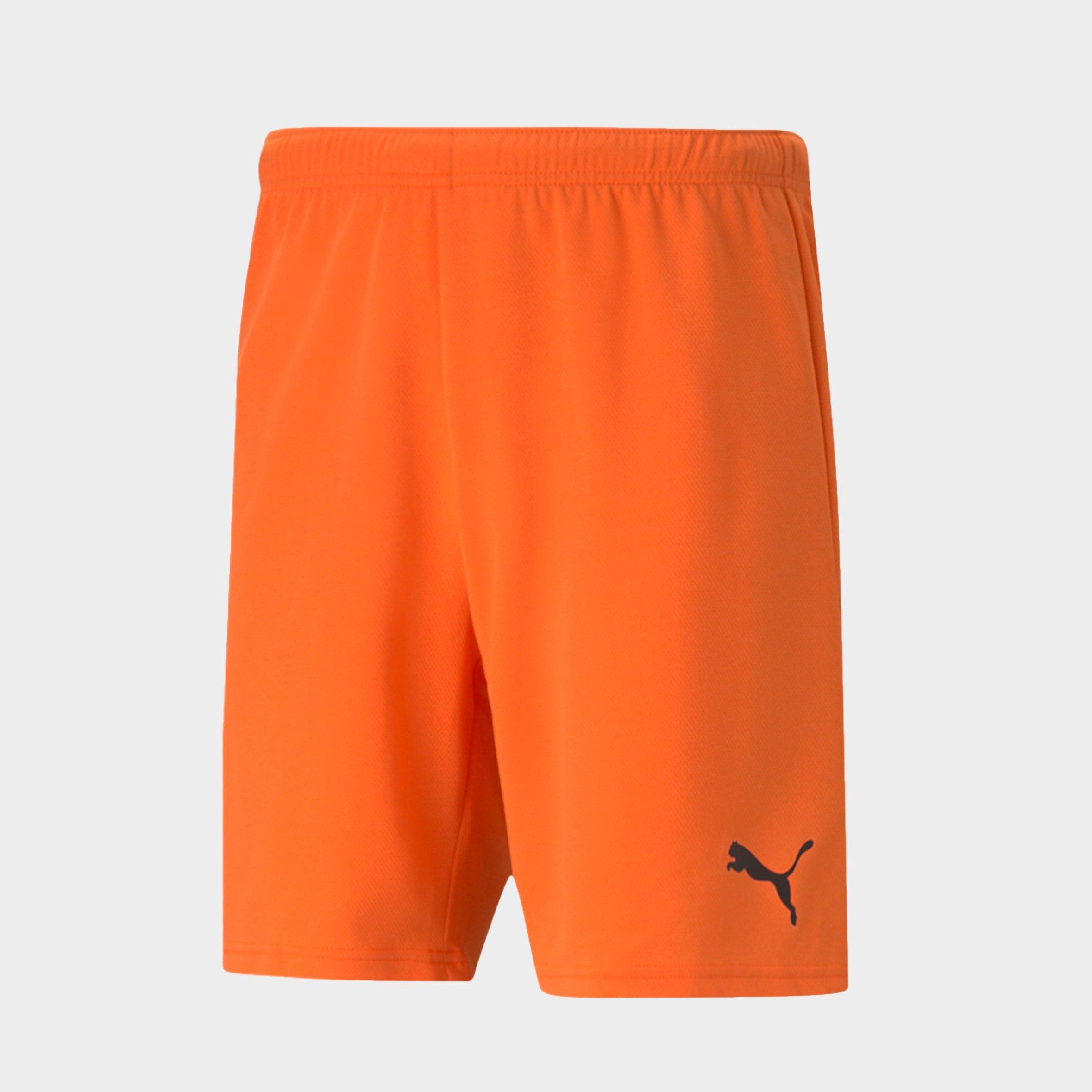 PUMA Men's teamRISE Soccer Shorts in Golden Poppy/Puma Black Size: 2XL