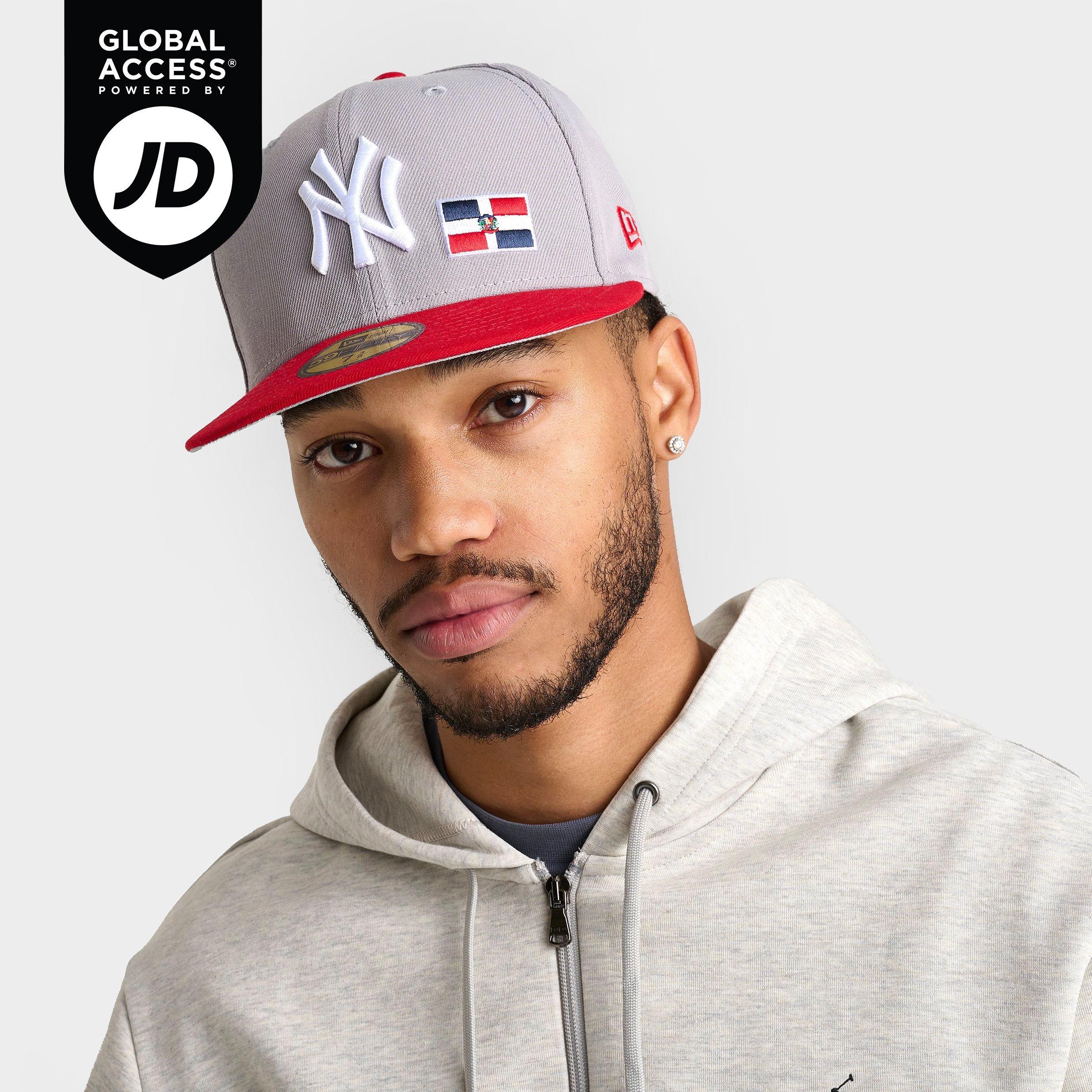New Era New York Yankees MLB Dominican Republic 59FIFTY Fitted Hat in Grey/Red Size: 7 1/2