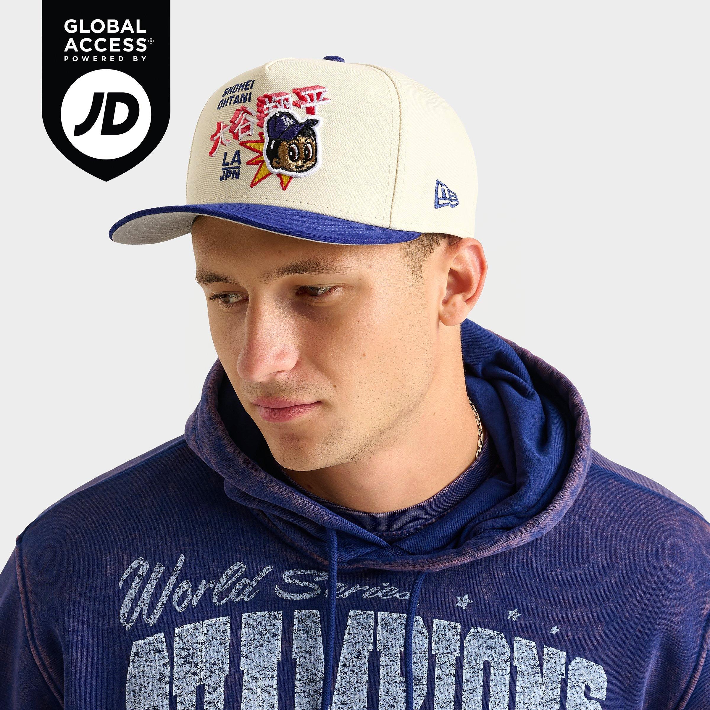New Era Los Angeles Dodgers MLB Shohei Ohtani 9FIFTY A-Frame Snapback Hat in Chrome/Dark Royal