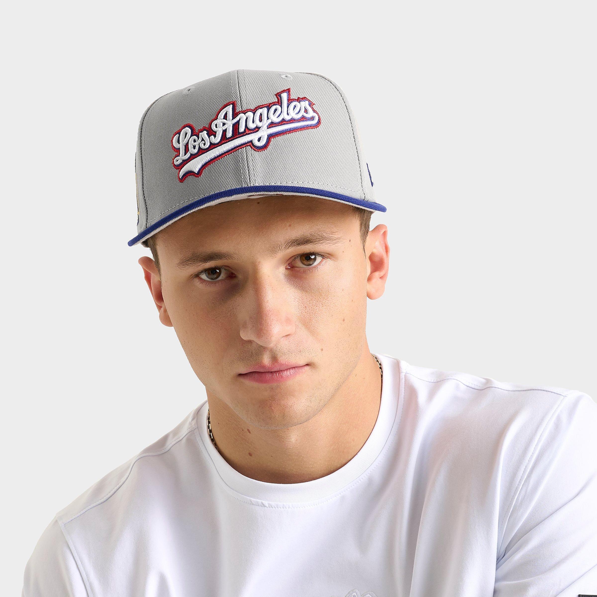 New Era Los Angeles Dodgers MLB 59FIFTY Fitted Hat in Grey/Blue Size: 7 1/2