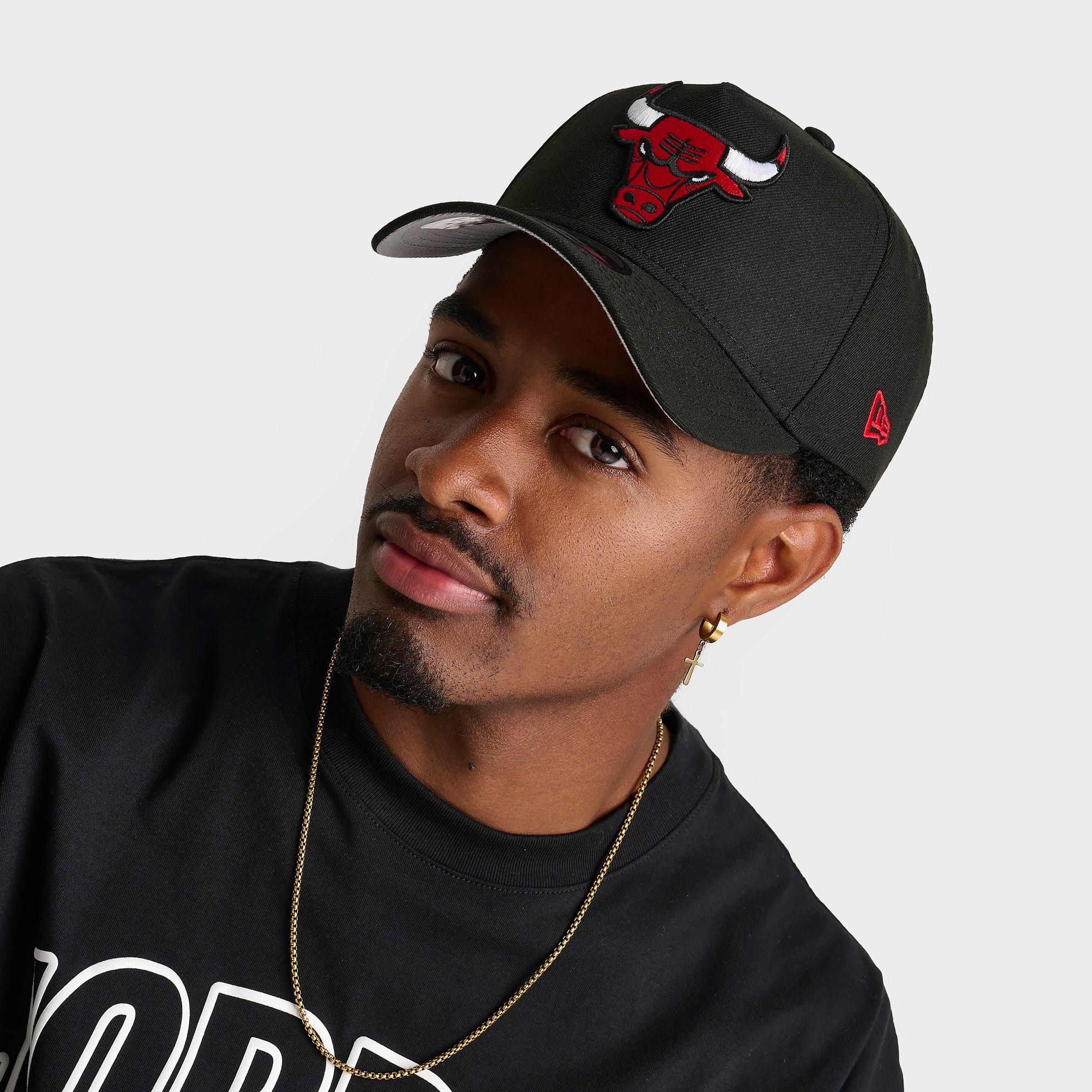New Era Chicago Bulls NBA 9FORTY A-Frame Snapback Hat in Black/Red