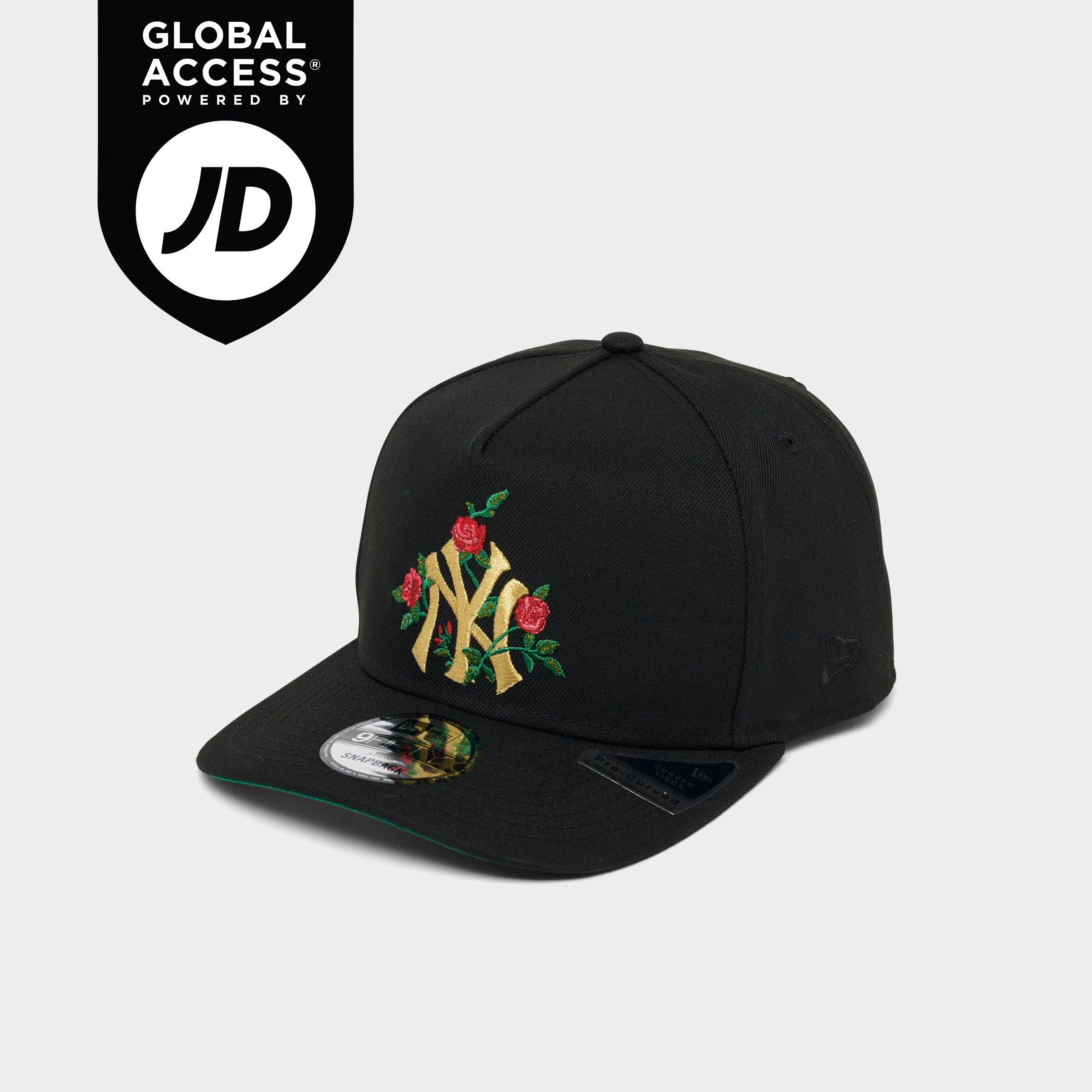 New Era New York Yankees MLB 9FIFTY Rose A-Frame Snapback Hat in BLACK/GOLD