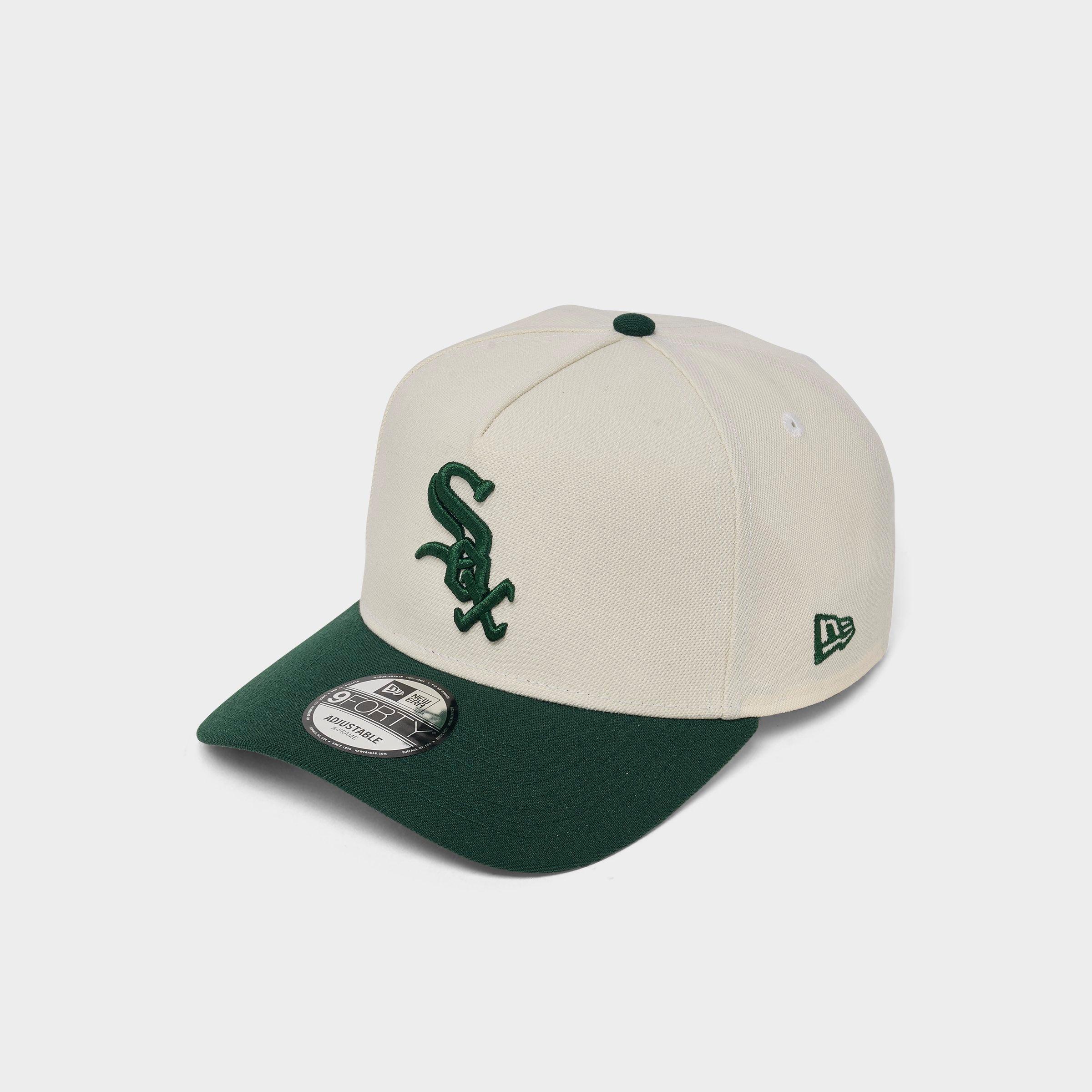 New Era Chicago White Sox MLB Dark Green 9FORTY A-Frame Snapback Hat in Chrome/Dark Green