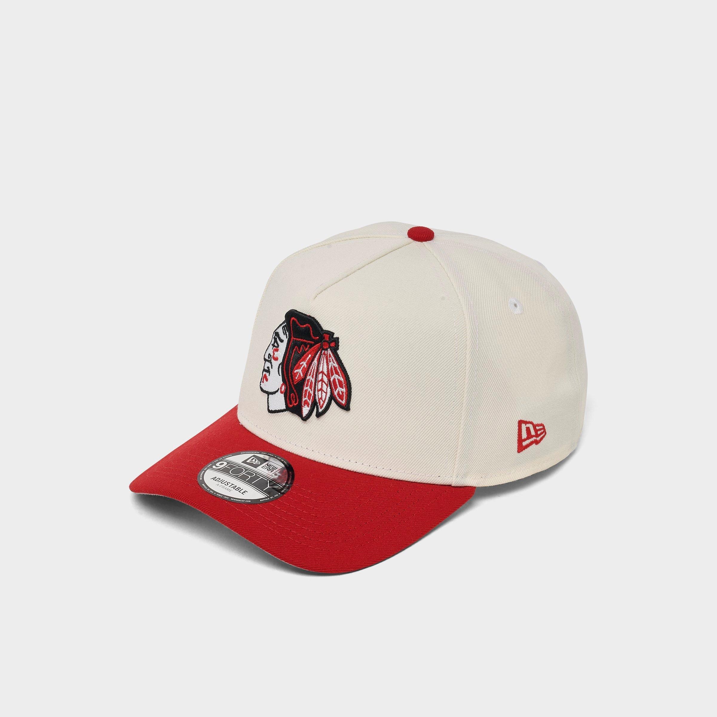 New Era Chicago Blackhawks NHL 9FORTY A-Frame Snapback Hat in Chrome/Red