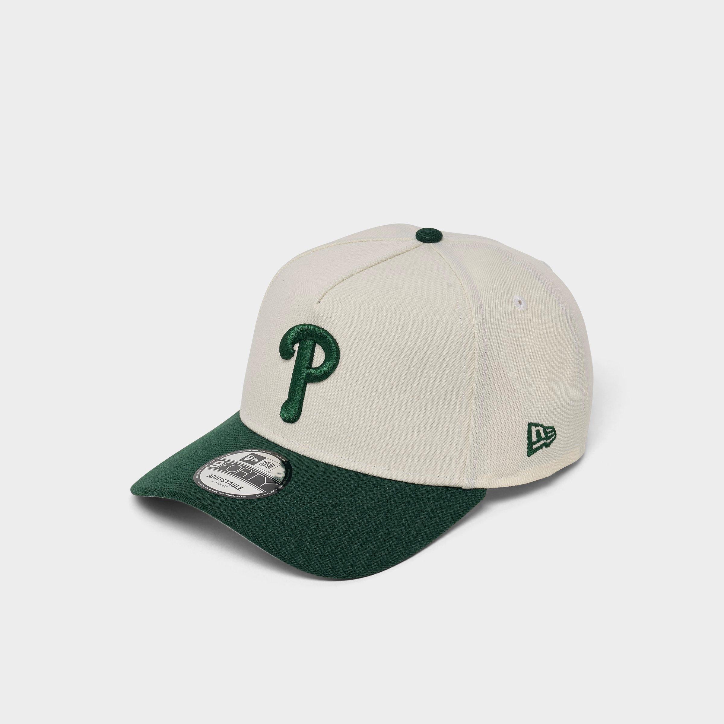 New Era Philadelphia Phillies MLB Dark Green 9FORTY A-Frame Snapback Hat in Chrome/Dark Green