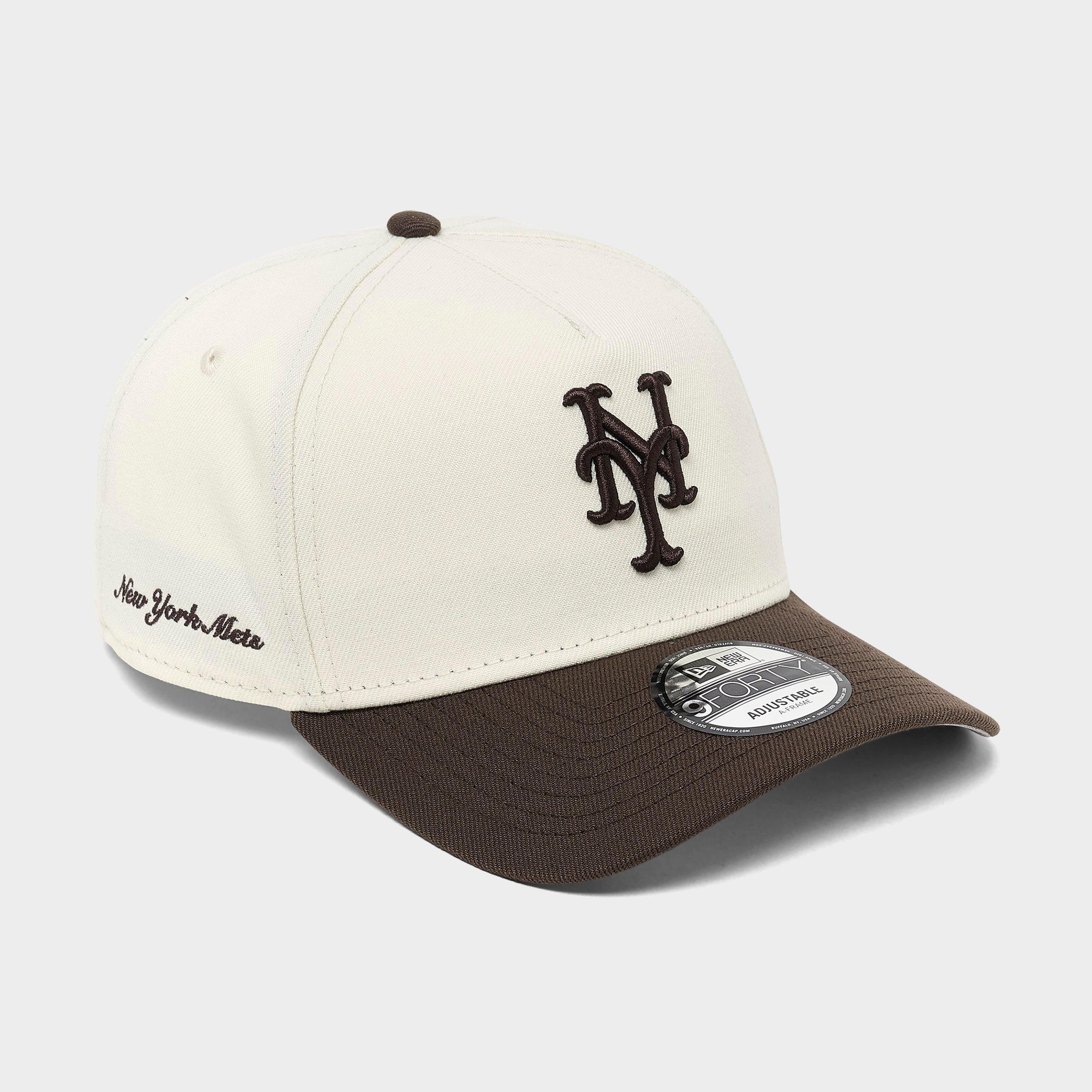 New Era New York Mets MLB Walnut 9FORTY A-Frame Snapback Hat in Chrome/Walnut