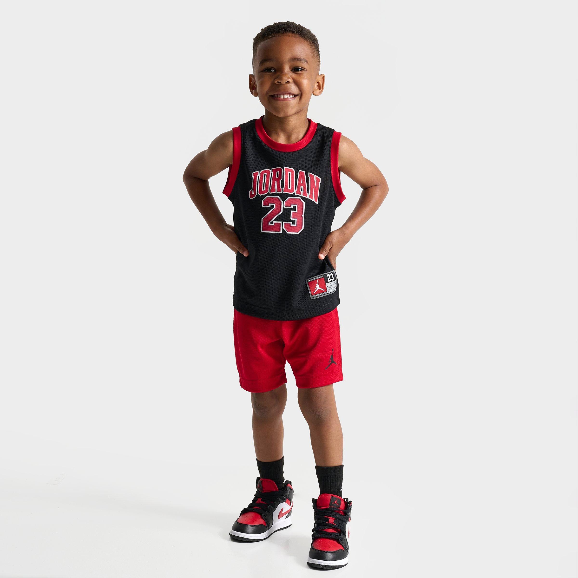 Jordan Kids Toddler 23 2-Piece Jersey Set in Black/Red Size: 2T