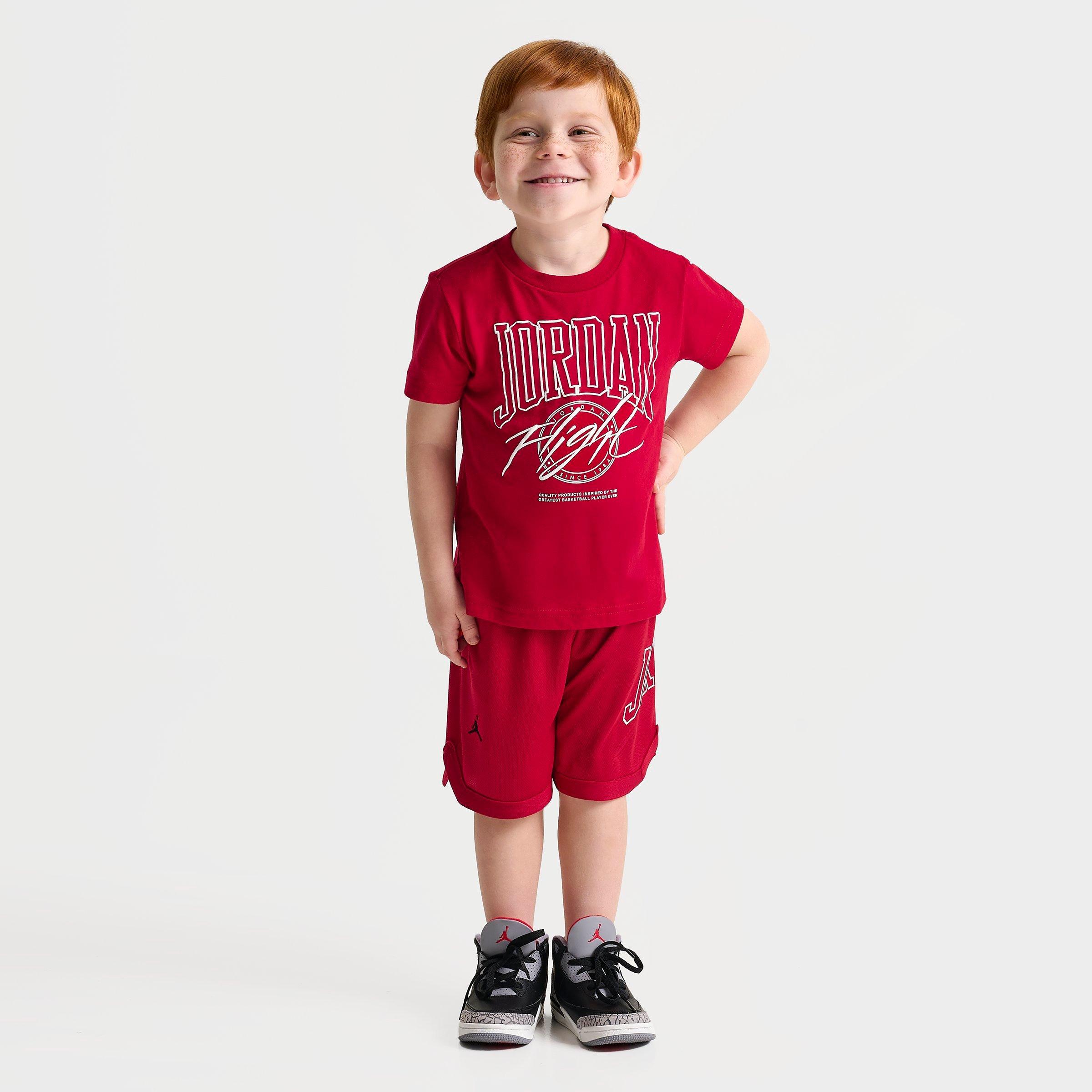 Jordan Kids Toddler Beyond The Arc T-Shirt and Mesh Shorts Set in Gym Red Size: 2T