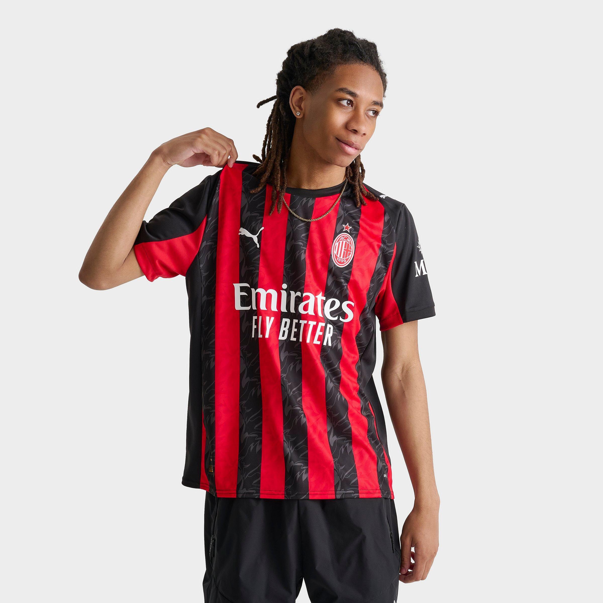 PUMA Men's AC Milan 24-25 Home Replica Soccer Jersey in For All Time Red/Puma Black Size: Small