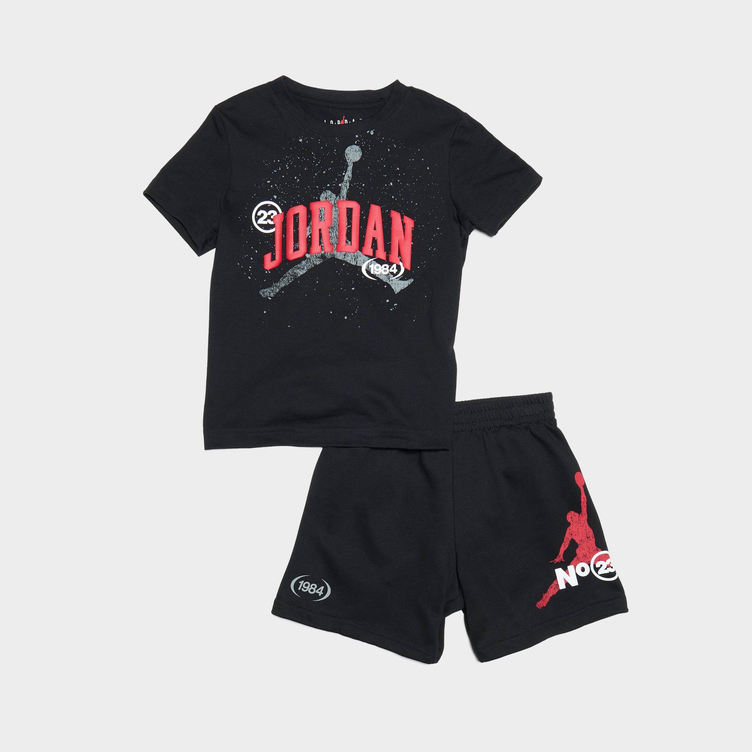 Jordan Little Kids Jumpman 1984 French Terry T-Shirt and Shorts Set in Black