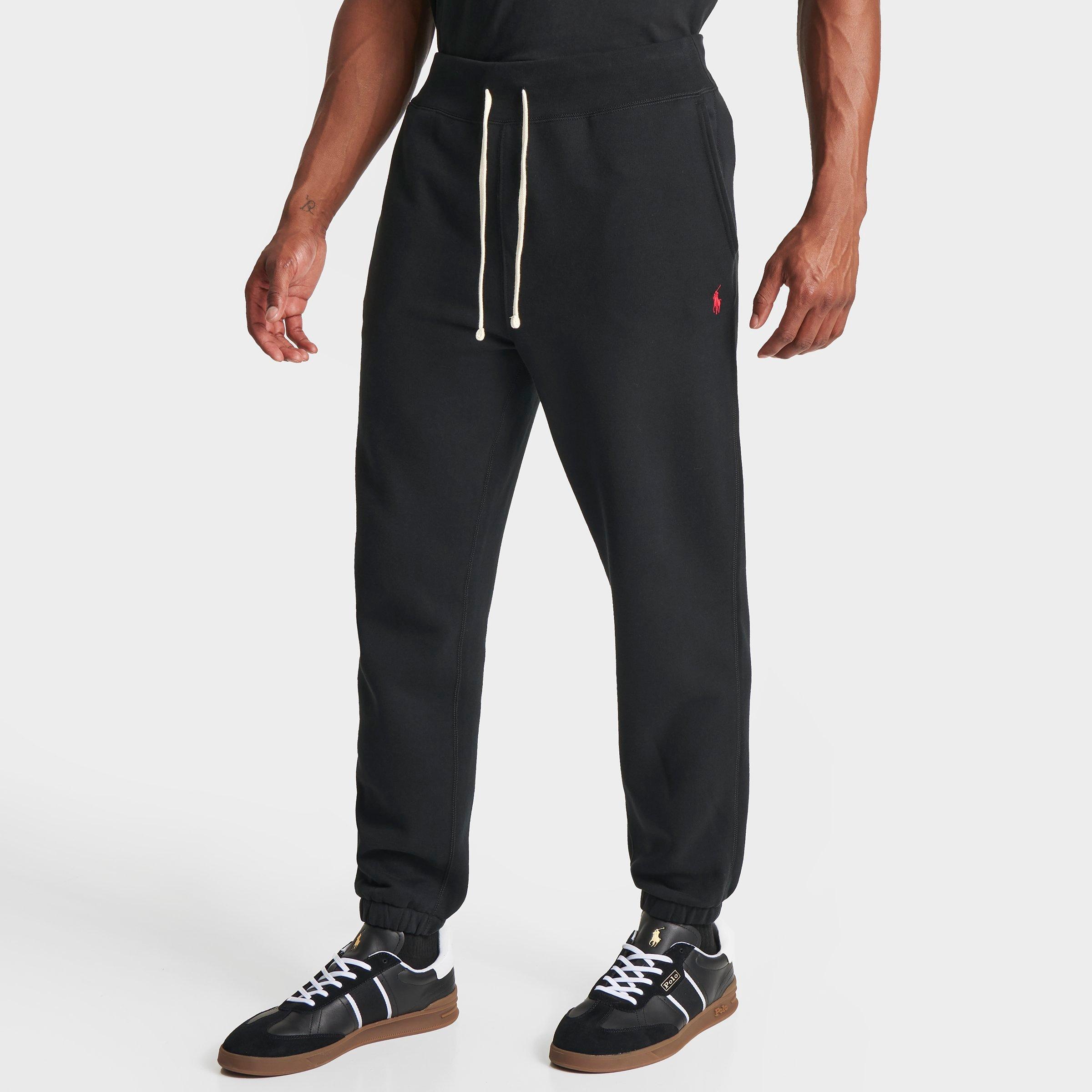 Polo Ralph Lauren Men's Double-Knit Jogger Pants in Black/Red Size: Small