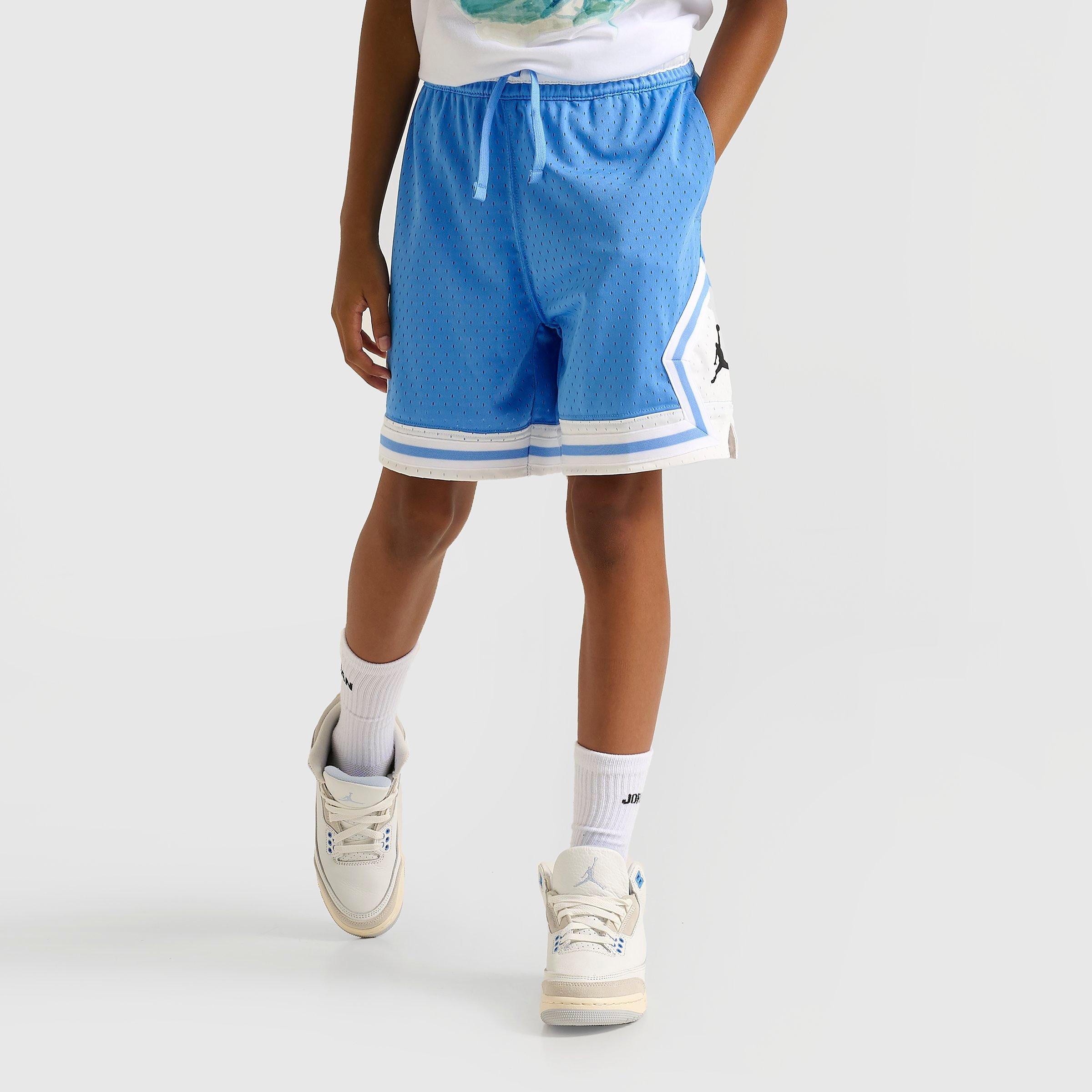 Jordan Kids Dri-FIT Diamond Mesh Basketball Shorts in University Blue Size: Small